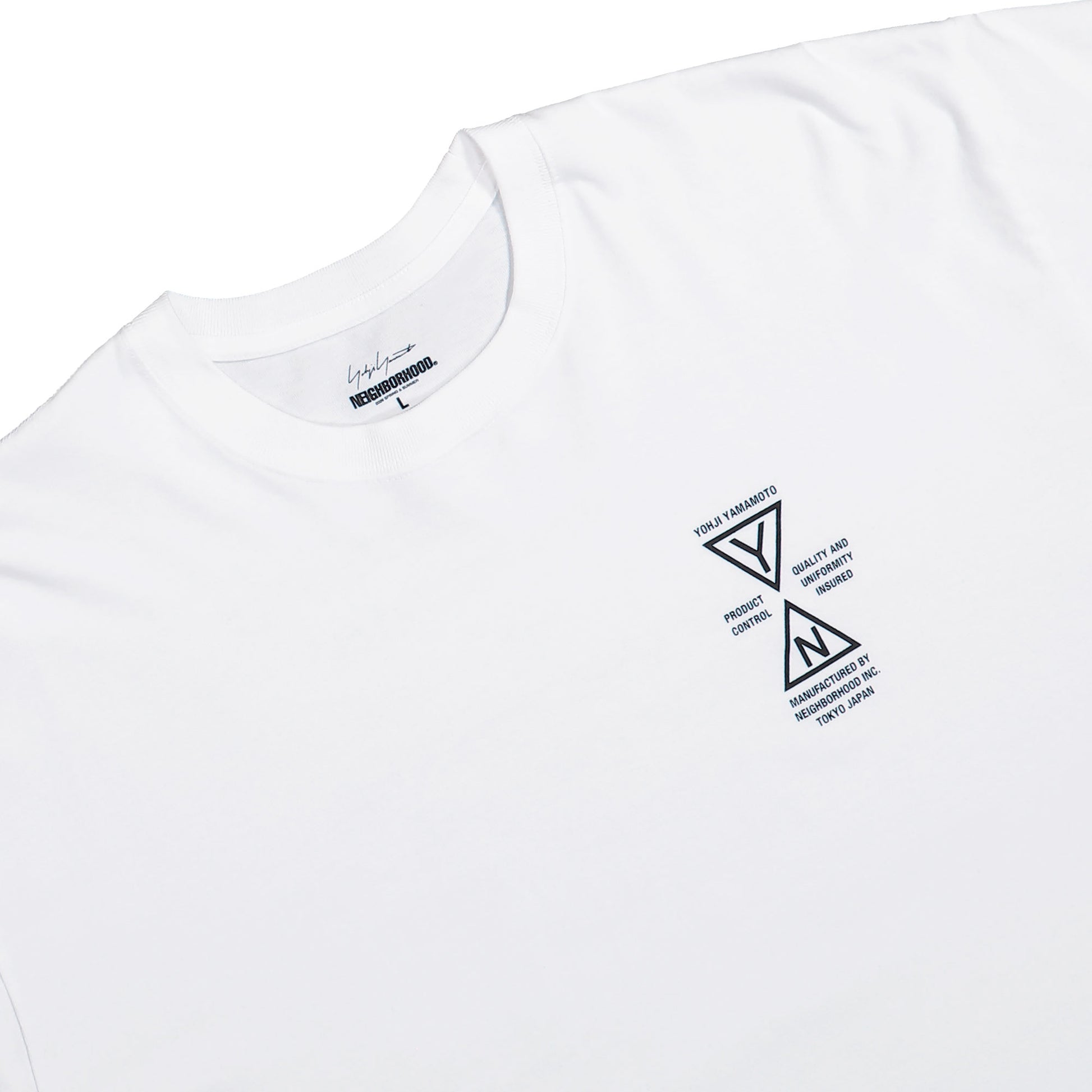 Neighborhood x Yohji Yamamoto Homme TEE SS-1 White T-Shirts HK-T96-996-1 Detail View 3 | GATE

