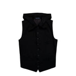 Yohji Yamamoto Homme Hooded Vest Black Vests HK-V01-240-1 Detail View 1 | GATE