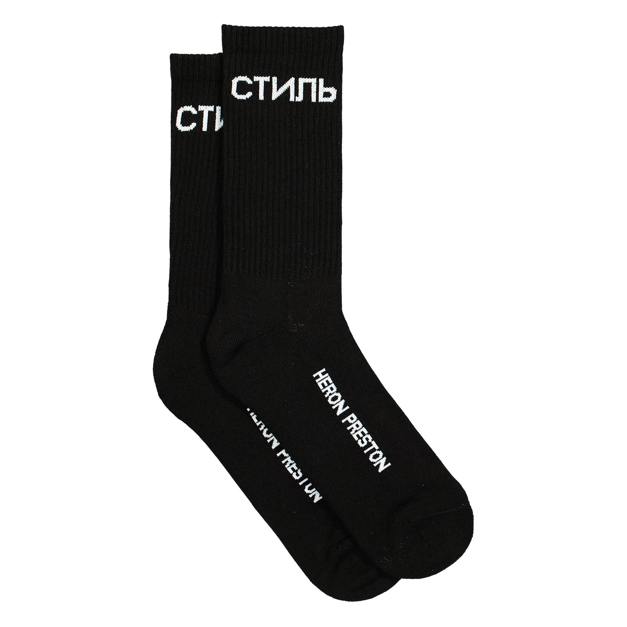 Heron Preston CTNMB Long Socks Black/White Socks HMRA008S22KNI0011001  | Overkill
