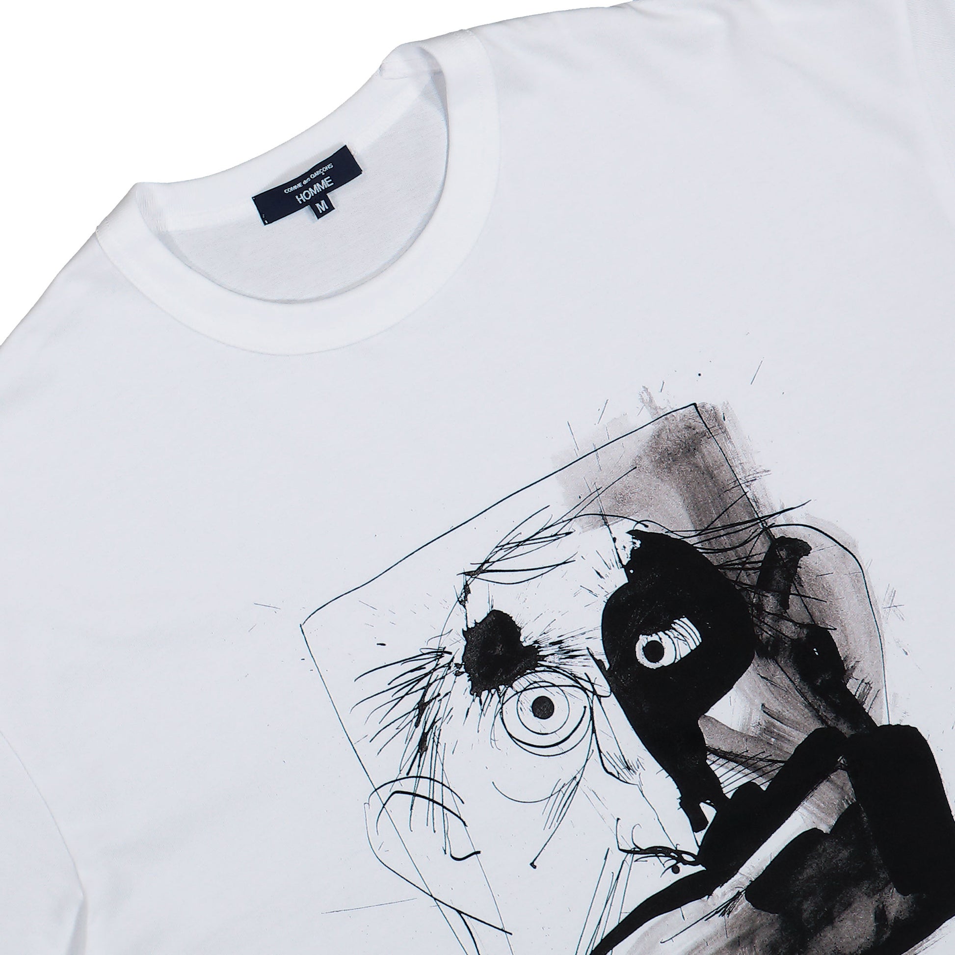 Comme Des Garçons Homme T-Shirt White x Black A Pattern T-Shirt HP-T009-051-2 / White x Black A Pattern Detailfoto | Overkill
