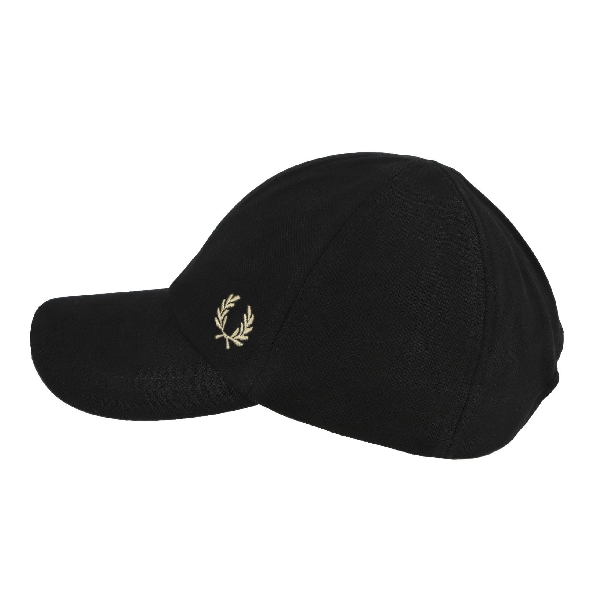 Fred Perry Pique Classic Cap Black Detail view 2 | Gate