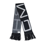 GmbH Knitted Colour Blocked Scarf With Fringes Dark Grey Scarves Idris Detail View 2 | GATE