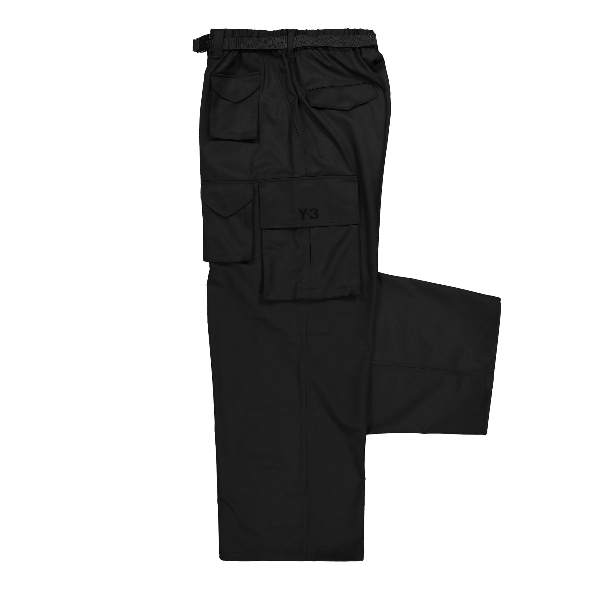Y-3 Refined Wool Cargo Pants Black Pants IW7453 Detail View 3 | GATE