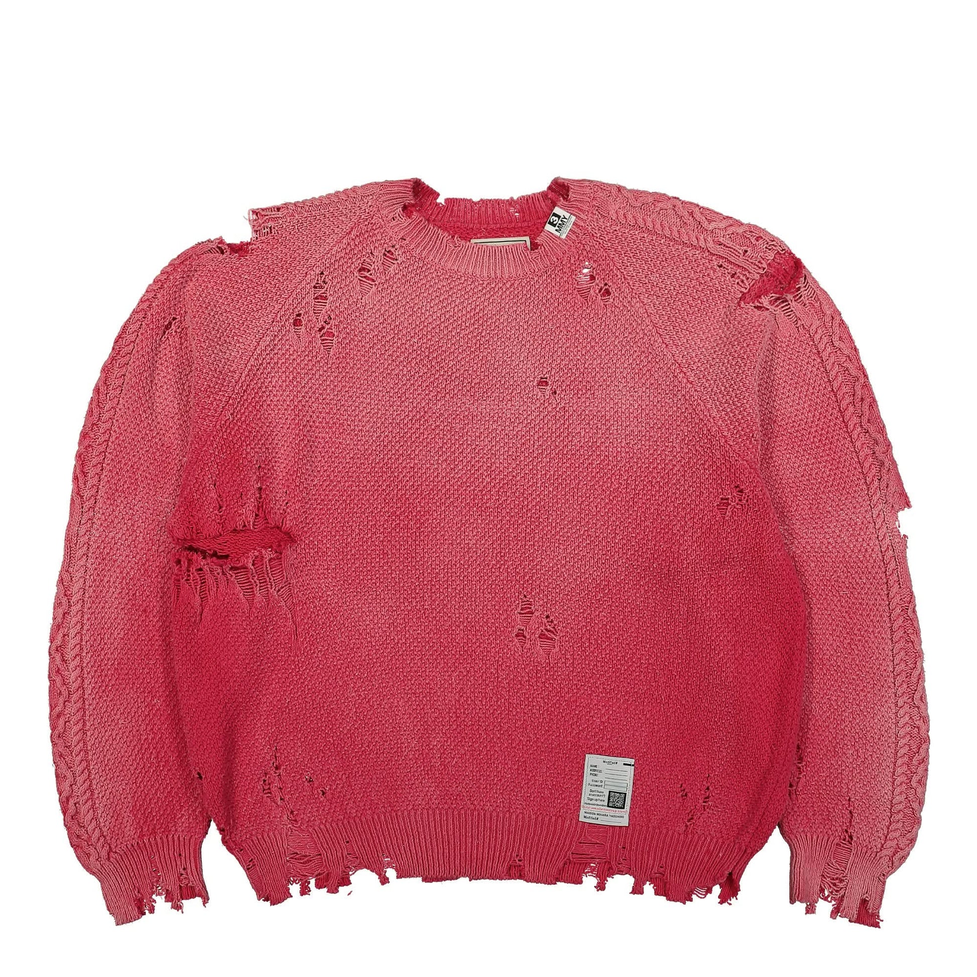 Maison Mihara Yasuhiro Sun Faded Knit Pullover Pink Detail view 1 | Gate