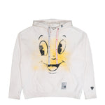 Maison Mihara Yasuhiro Happy Face Printed Distressed Hoodie White Hoodies J15HD731  Detail View 1 | GATE

