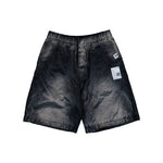 Maison Mihara Yasuhiro Sun Faded Satin Shorts Black Shorts J16PT142 Detail View 1 | GATE
