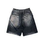 Maison Mihara Yasuhiro Sun Faded Satin Shorts Black Shorts J16PT142 Detail View 2 | GATE

