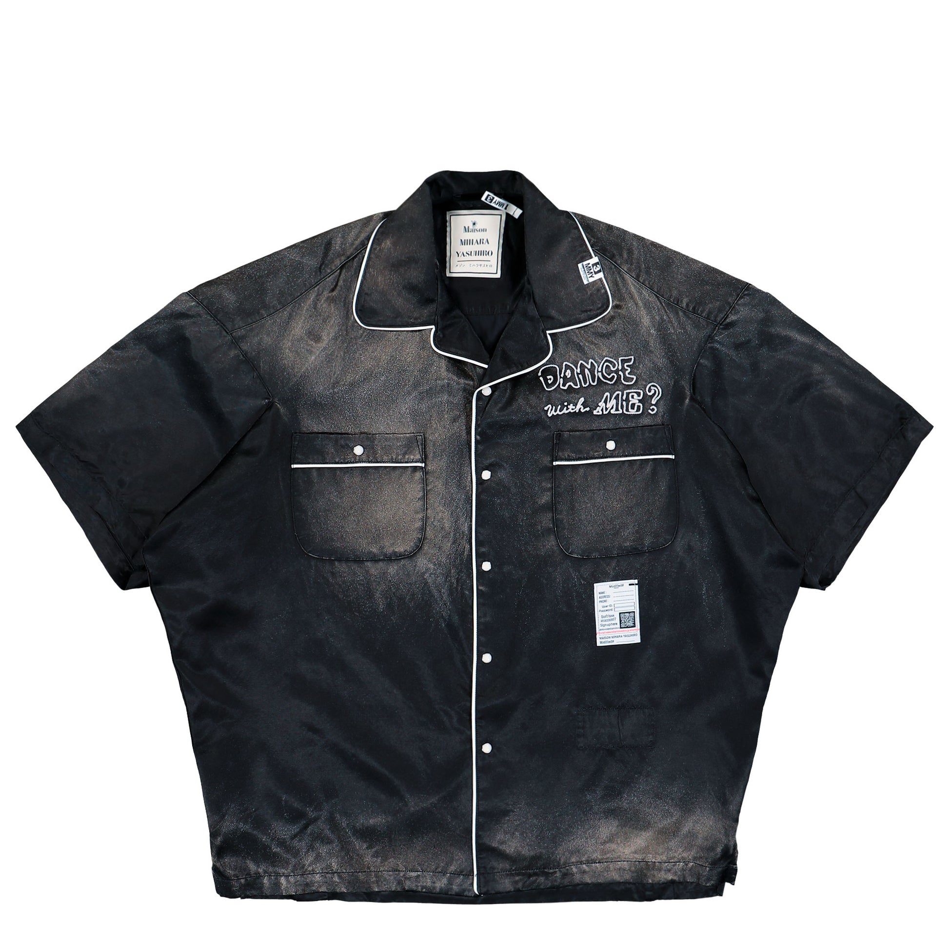 Maison Mihara Yasuhiro Sun Fade H/S Satin Shirts Black Shirts J16SH183 Detail View 1 | GATE
