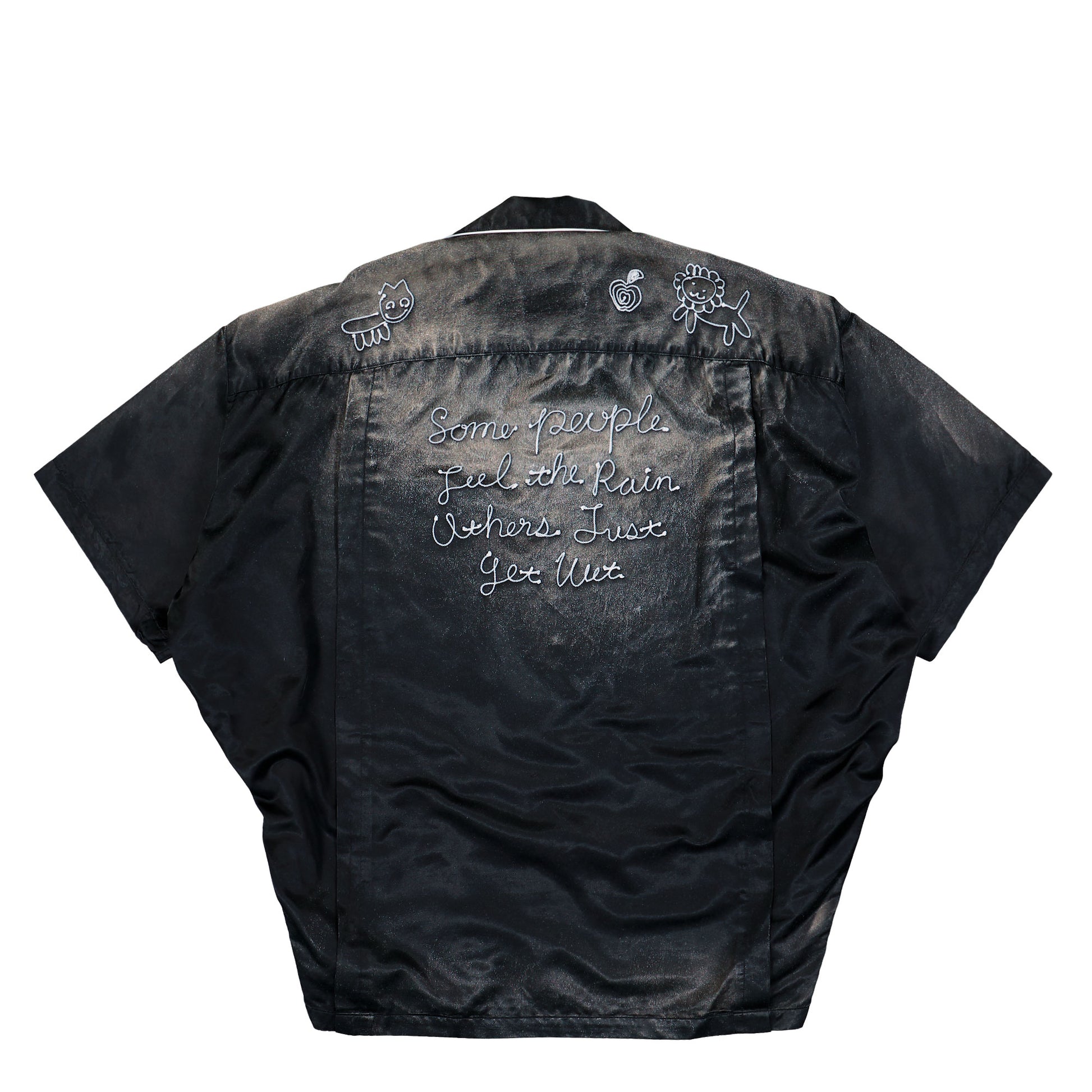 Maison Mihara Yasuhiro Sun Fade H/S Satin Shirts Black Shirts J16SH183 Detail View 2 | GATE
