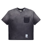 Maison Mihara Yasuhiro Sun Faded V Neck Tee Black t-Shirt J16TS802 Detail View 1 | GATE
