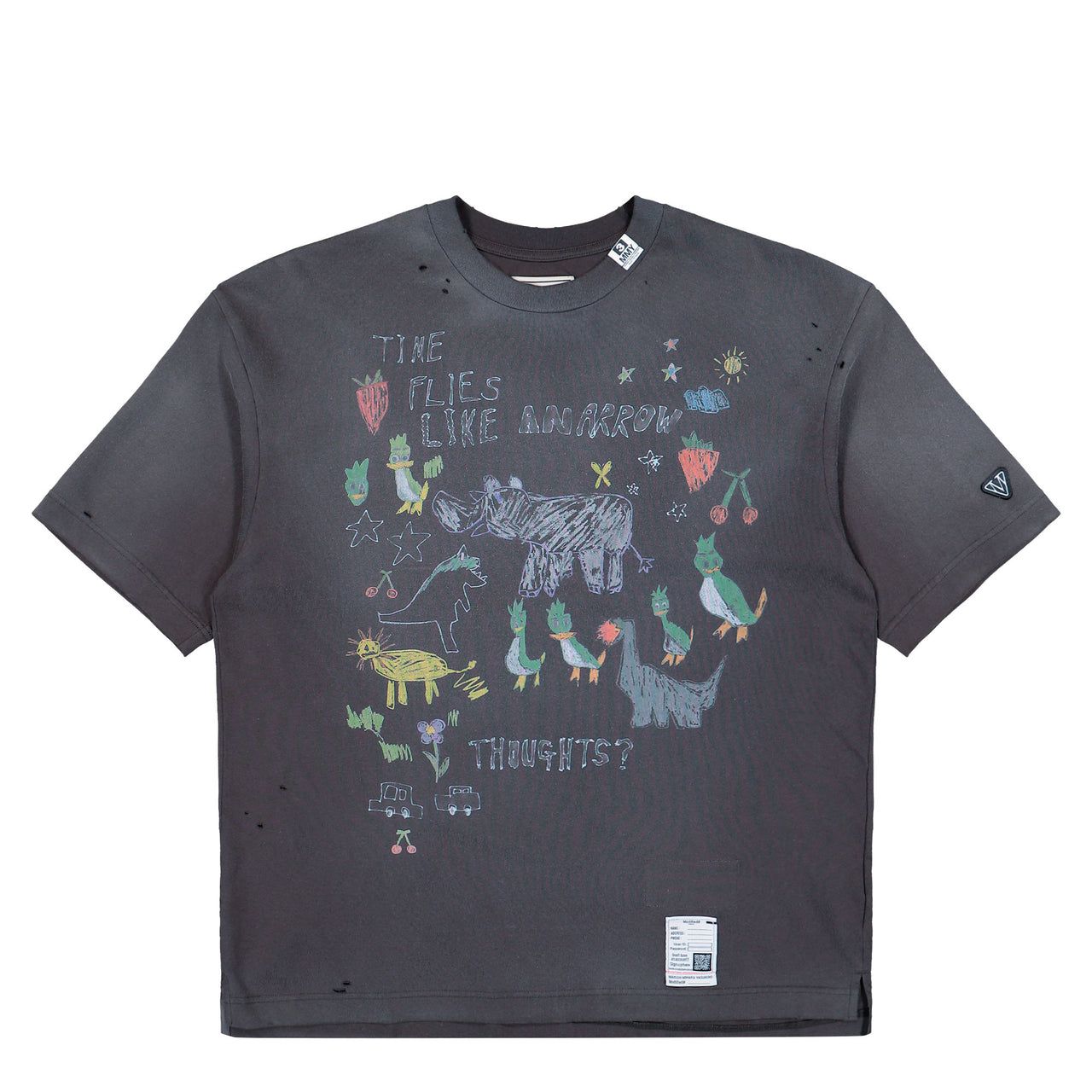 Maison Mihara Yasuhiro Kids Doodle Tee Black t-Shirt J16TS831 Detail View 1 | GATE
