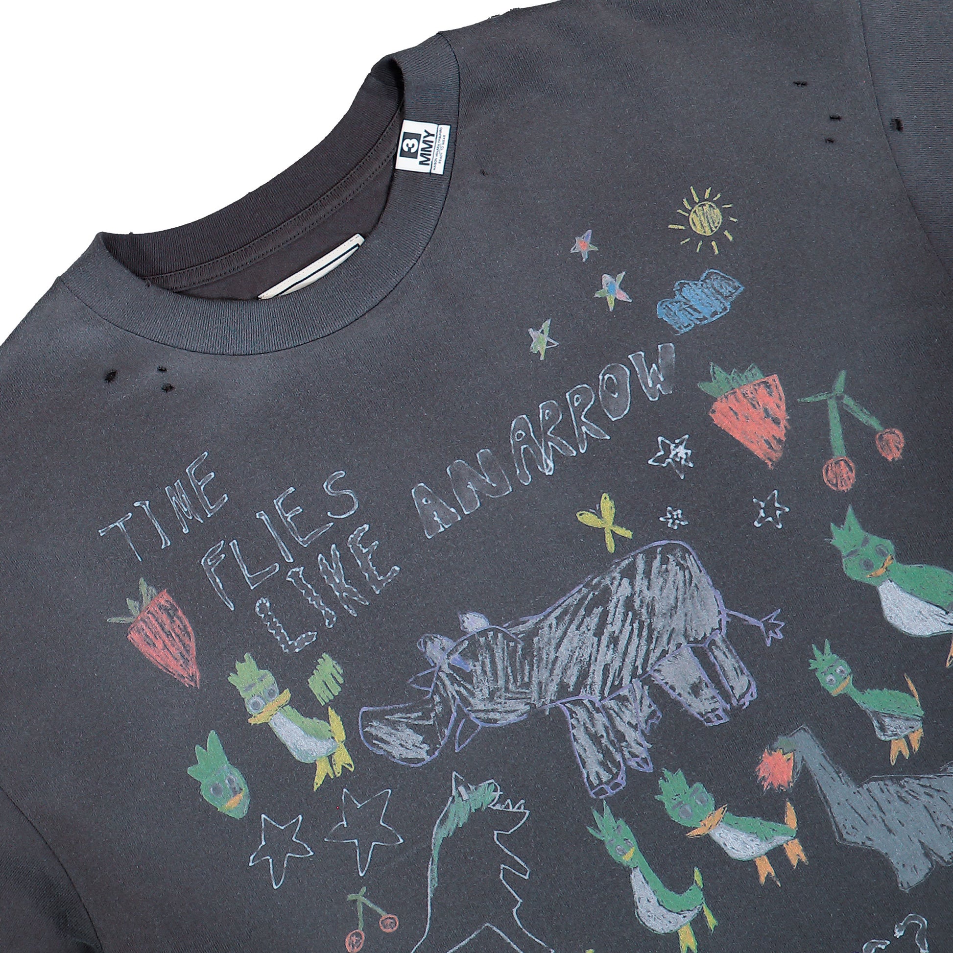 Maison Mihara Yasuhiro Kids Doodle Tee Black t-Shirt J16TS831 Detail View 3 | GATE
