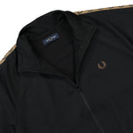 Fred Perry Contrast Tape Track Jacket Black Detail view 3 | Gate