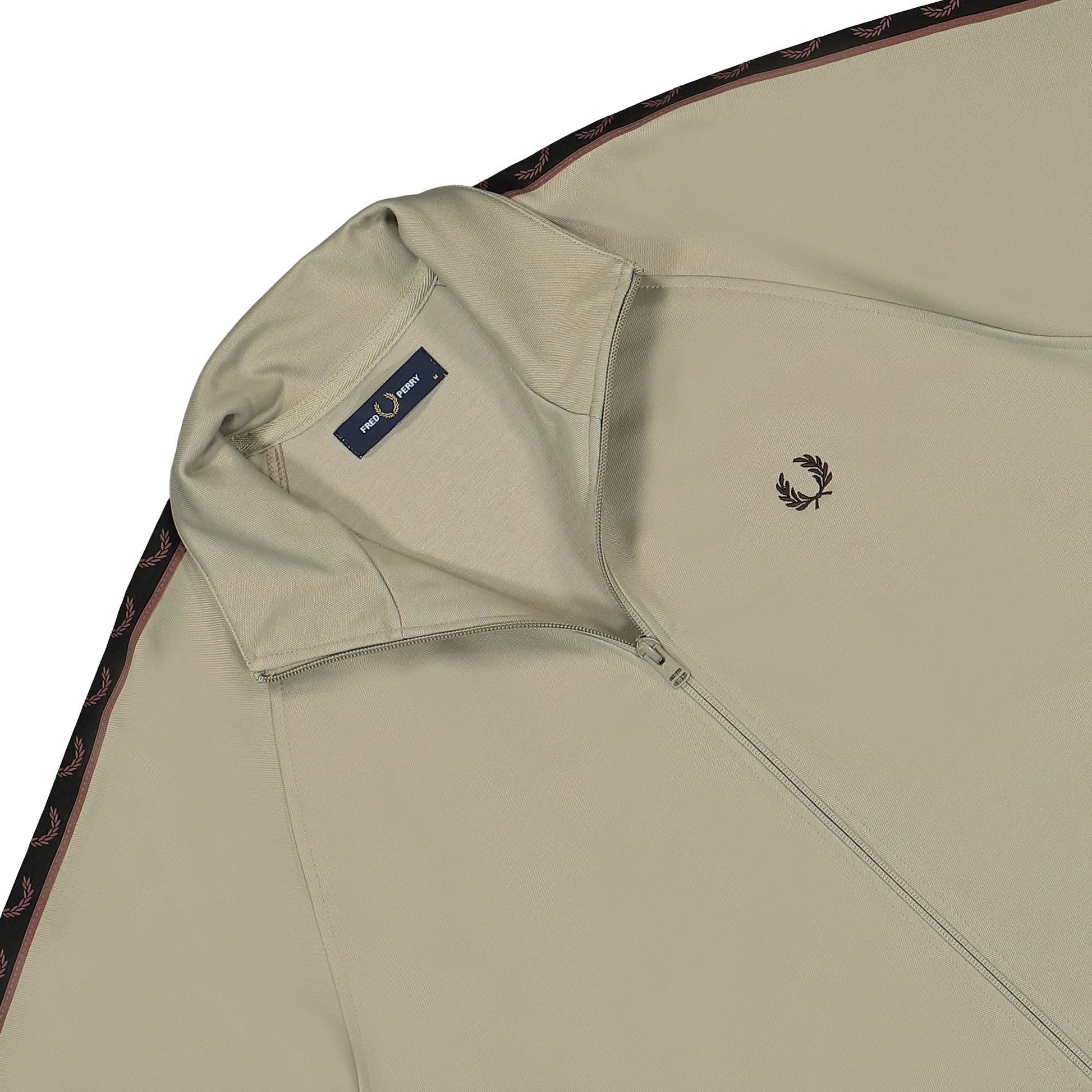 Fred Perry Contrast Tape Track Jacket Grey Detail view 3 | Gate