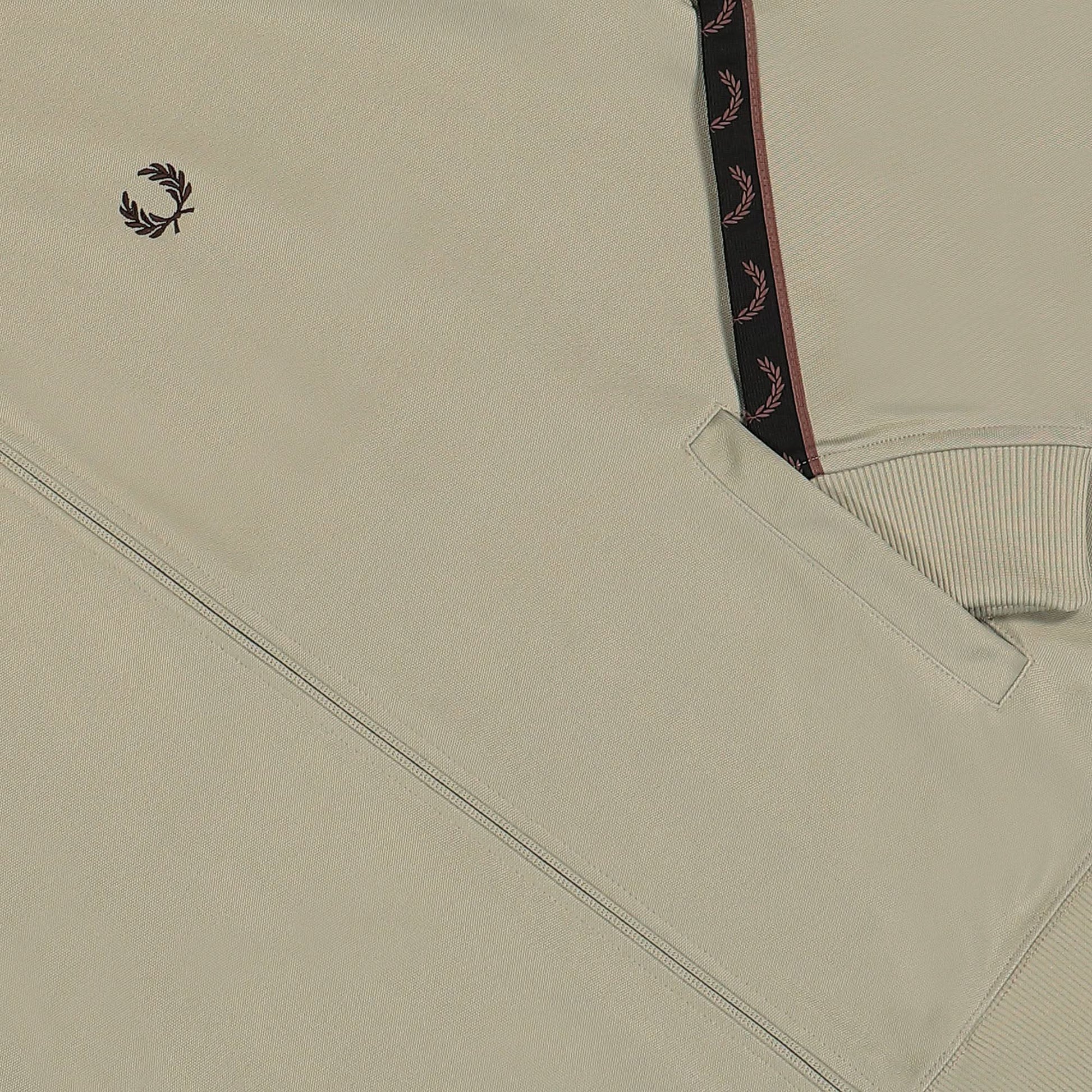 Fred Perry Contrast Tape Track Jacket Grey Detail view 4 | Gate