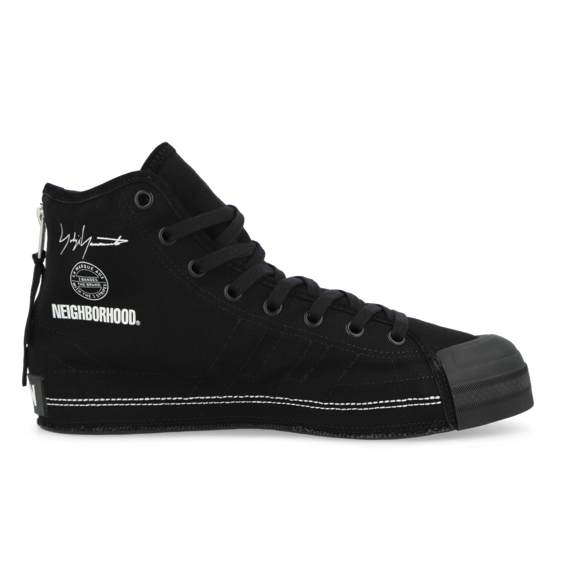 Neighborhood x Y-3 Nizza Hi Black / Black / Off White Sneaker JP6454 Silhouette | Overkill
