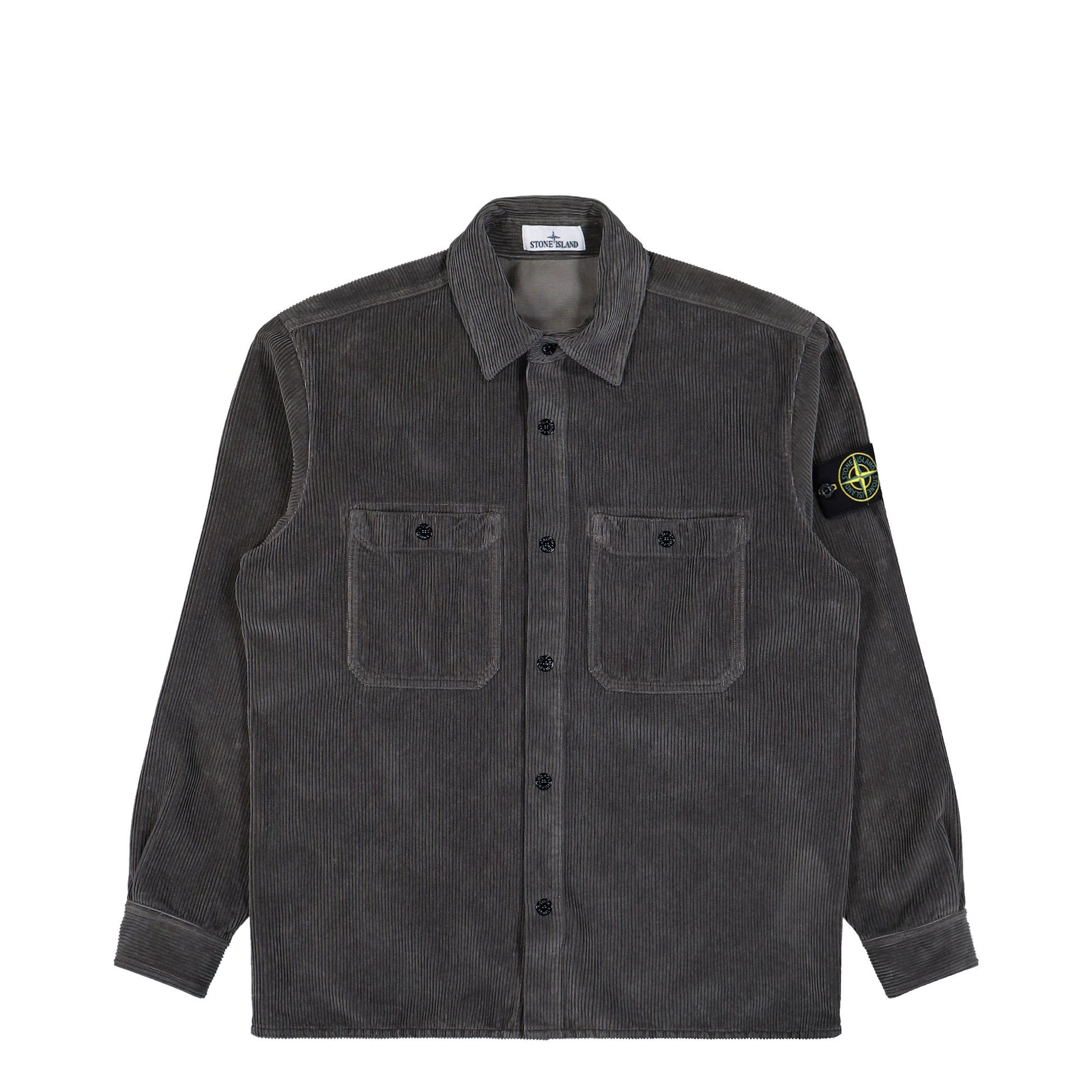 Stone Island Overshirt With Pockets And Snap Fastening Cement Shirts K2S151200012-S0212 V006B Detail View 1 | GATE