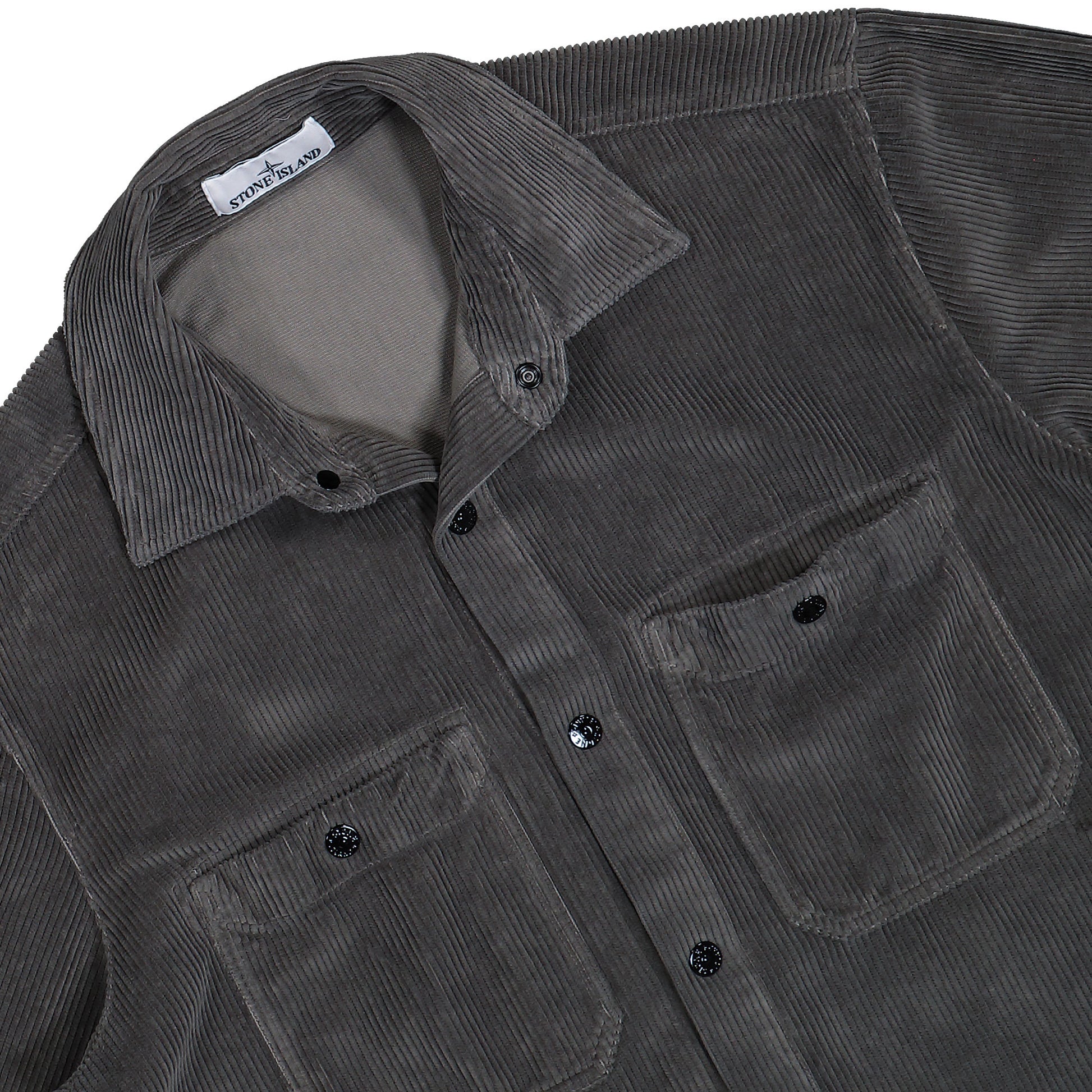 Stone Island Overshirt With Pockets And Snap Fastening Cement Shirts K2S151200012-S0212 V006B Detail View 3 | GATE