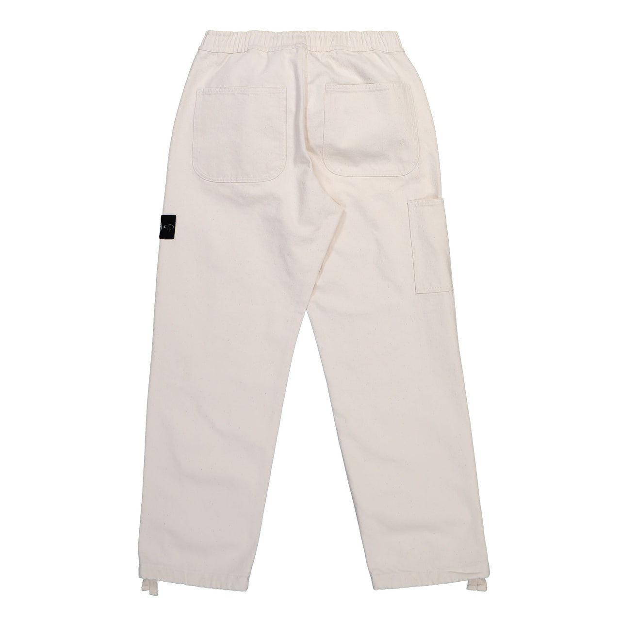 Stone Island Chino Trousers With Elasticated Waistband Ivory Denim K2S153100001-S00T1 V0093 Detail View 1 | GATE