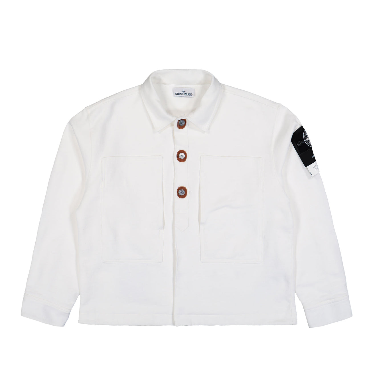 Stone Island Coach Jacket With Button Fastening And Pockets Natural Jacket K2S154100001-S00T2 V0099 Detail View 1 | GATE