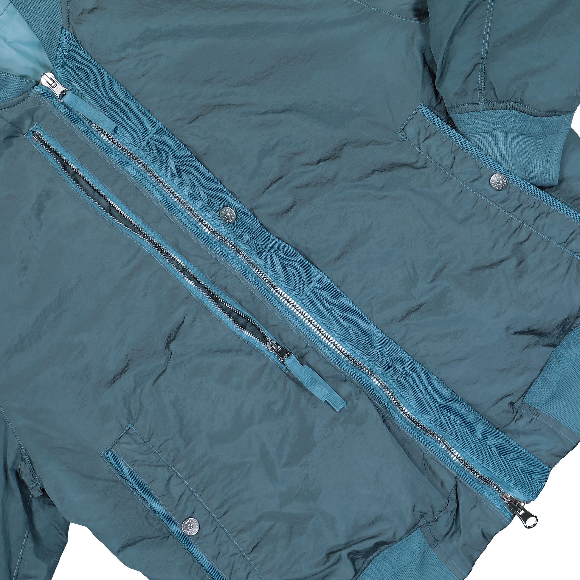 Stone Island Bomber Jacket With Anti-Drop And Zip Pockets Steel Blue Jackets K2S154100038-S0019 V002B Detail View 4 | GATE