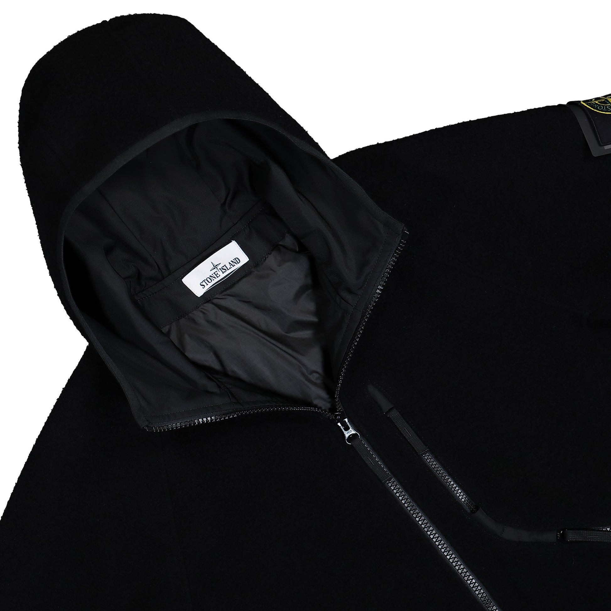 Stone Island Hooded Jacket With Anti-Drop And Zip Chest Pocket Black Jackets K2S154100060-S0214 V0029 Detail View 3 | GATE