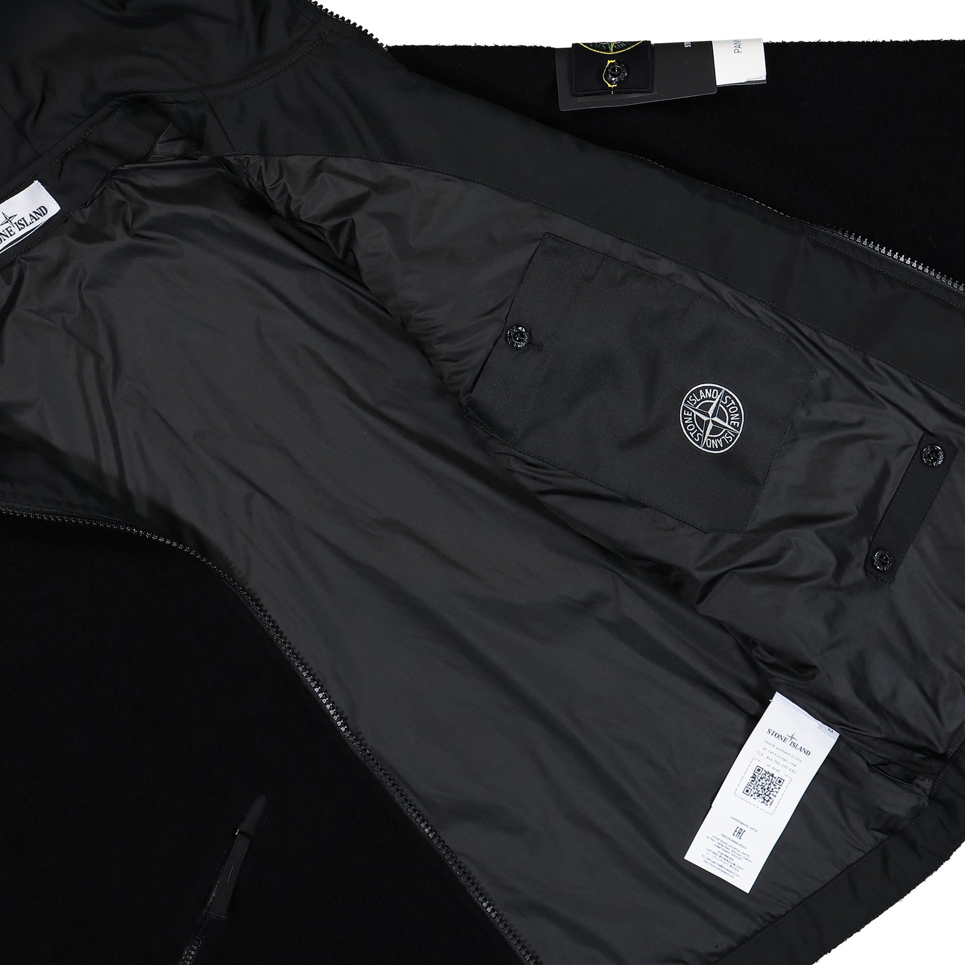 Stone Island Hooded Jacket With Anti-Drop And Zip Chest Pocket Black Jackets K2S154100060-S0214 V0029 Detail View 6 | GATE