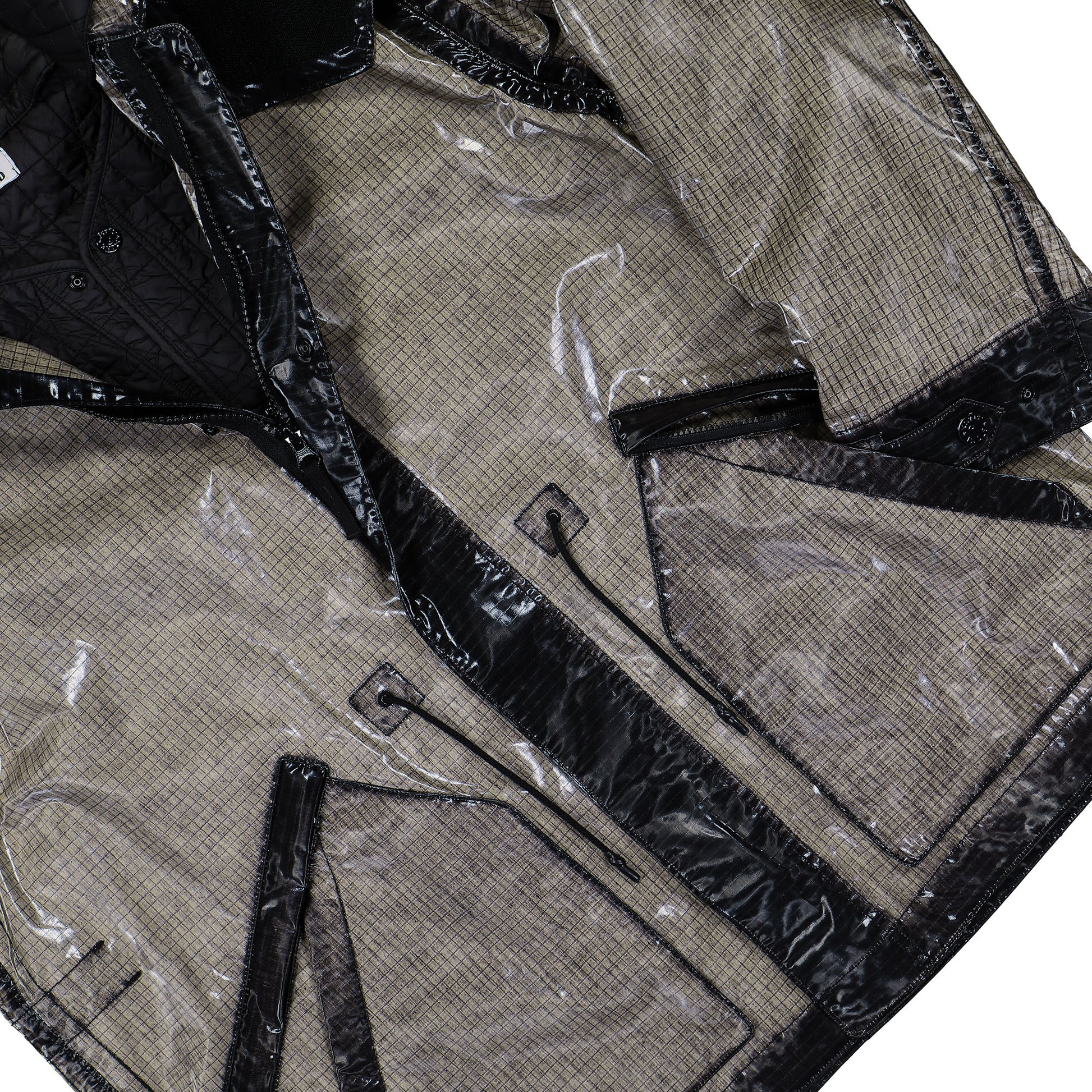 Stone Island Hooded Parka With Prismatic Effect And Padded Lining Pearl Grey Parkas K2S154100079-S0237 V0061 Detail View 4 | GATE