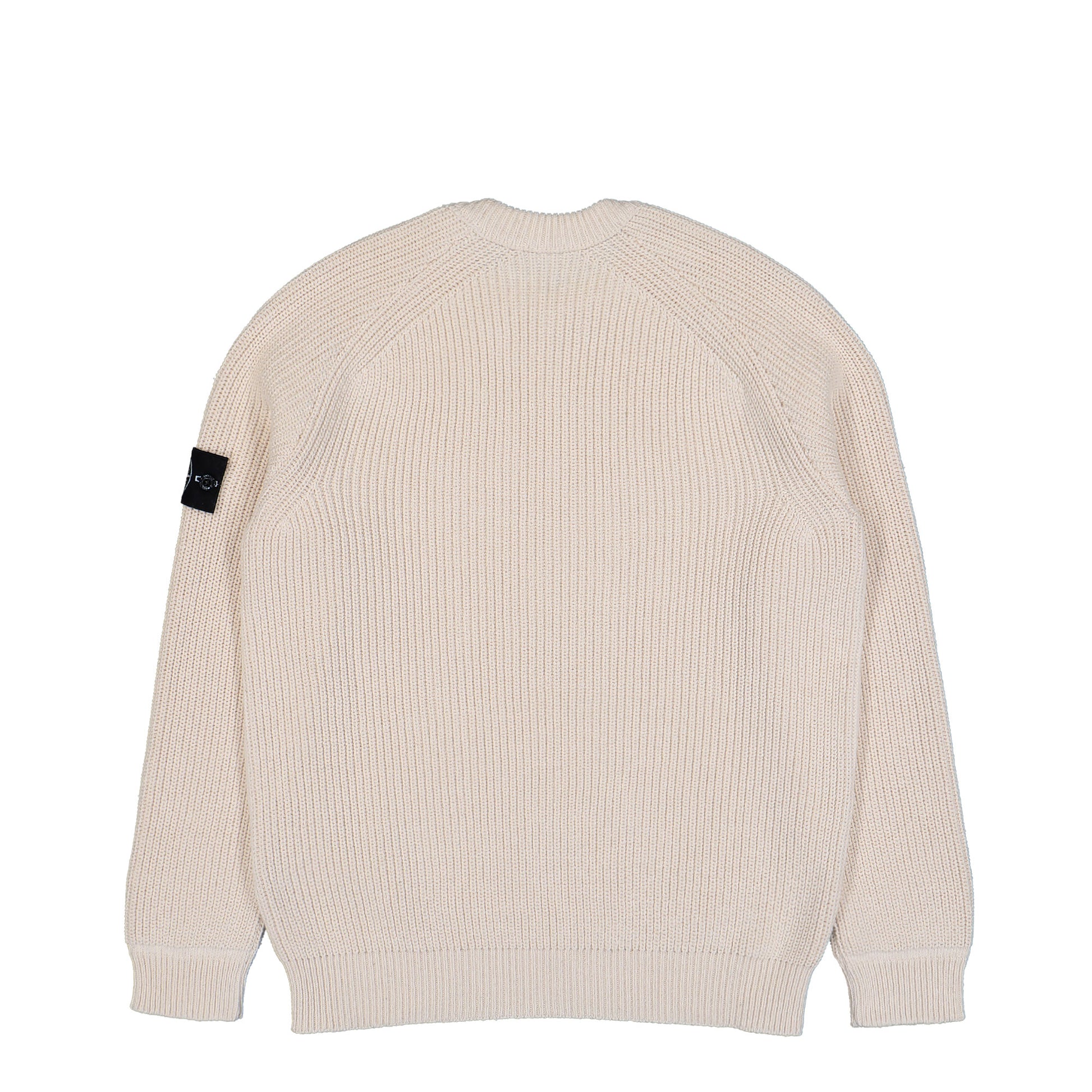 Stone Island Crewneck Jumper With Fishermans Rib And Raglan Sleeves Ivory Knitwear K2S155100012-S00TA V0093 Detail View 2 | GATE