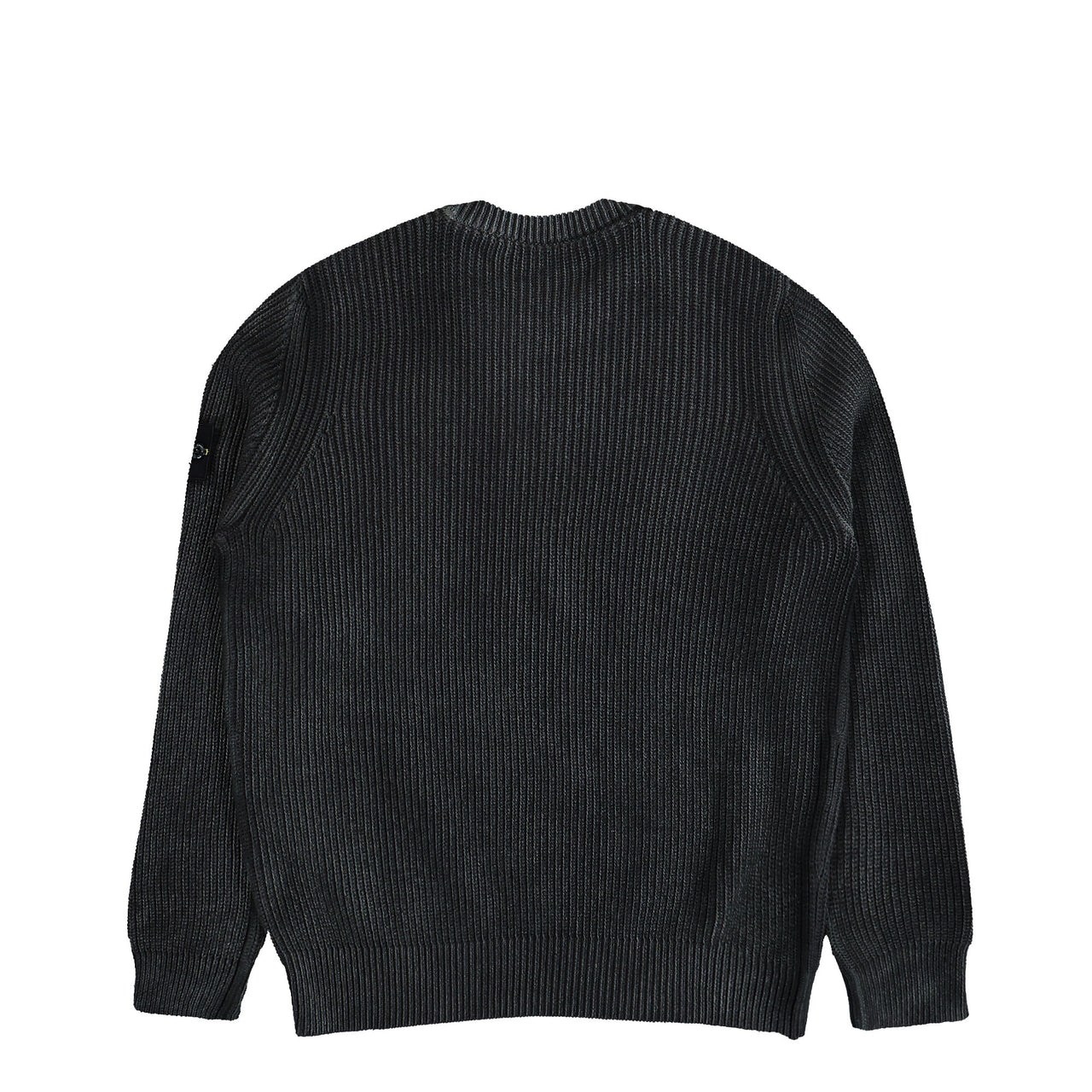 Stone Island Crewneck Jumper With Two Tone Spray And Fishermans Rib Lead Grey Knitwear K2S155100016-S00Z4 V0062 Detail View 1 | GATE