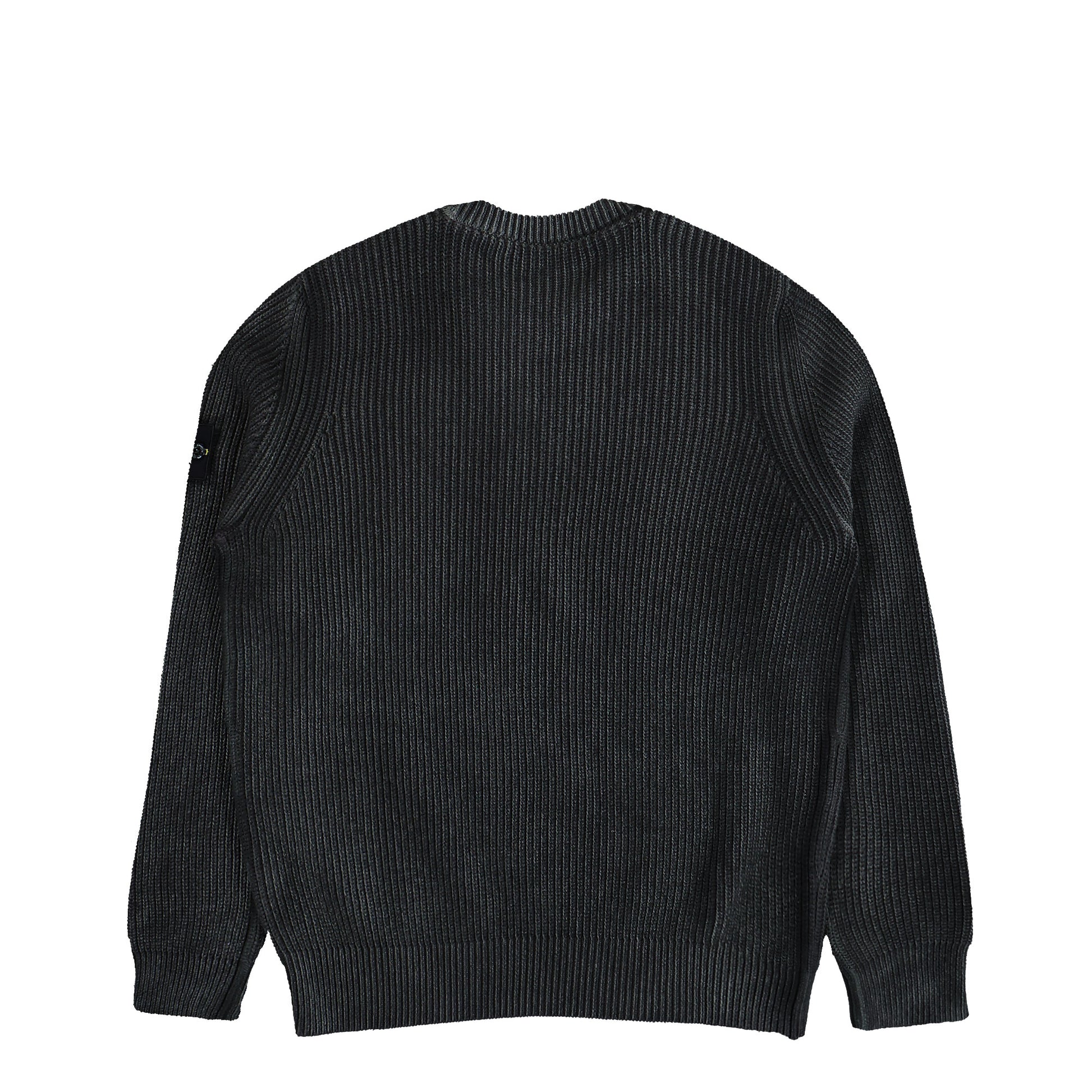 Stone Island Crewneck Jumper With Two Tone Spray And Fishermans Rib Lead Grey Knitwear K2S155100016-S00Z4 V0062 Detail View 2 | GATE