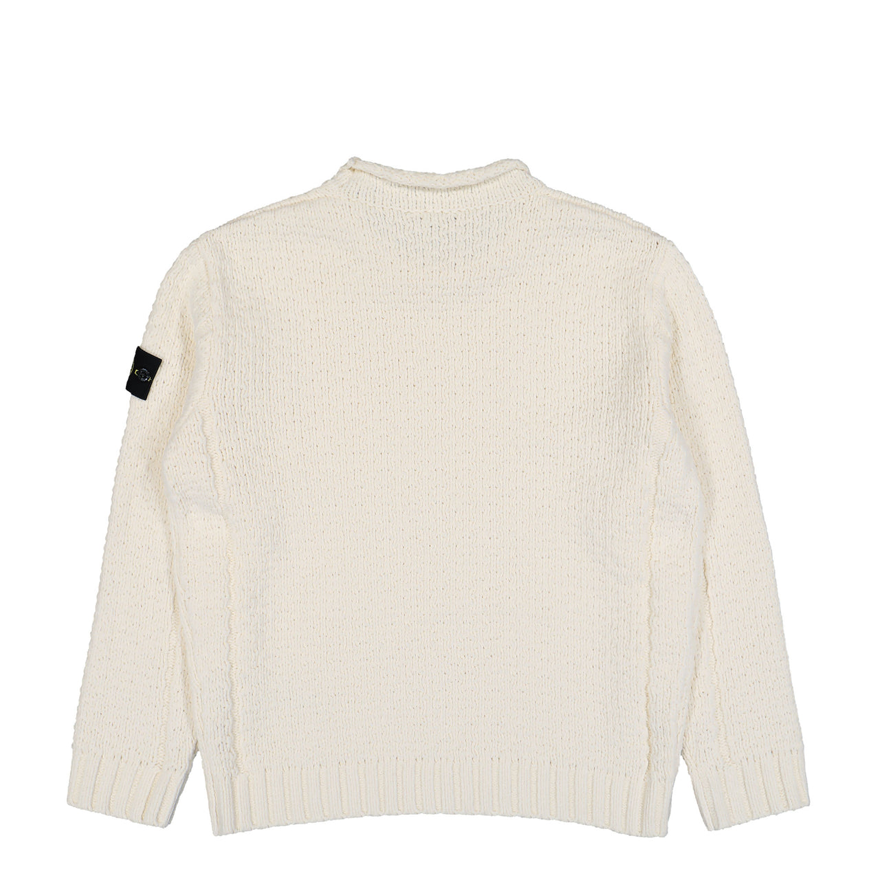Stone Island Mock Neck Jumper With Reverse Stitch Details Ivory Knitwear K2S155100019-S00N5 V0093 Detail View 1 | GATE