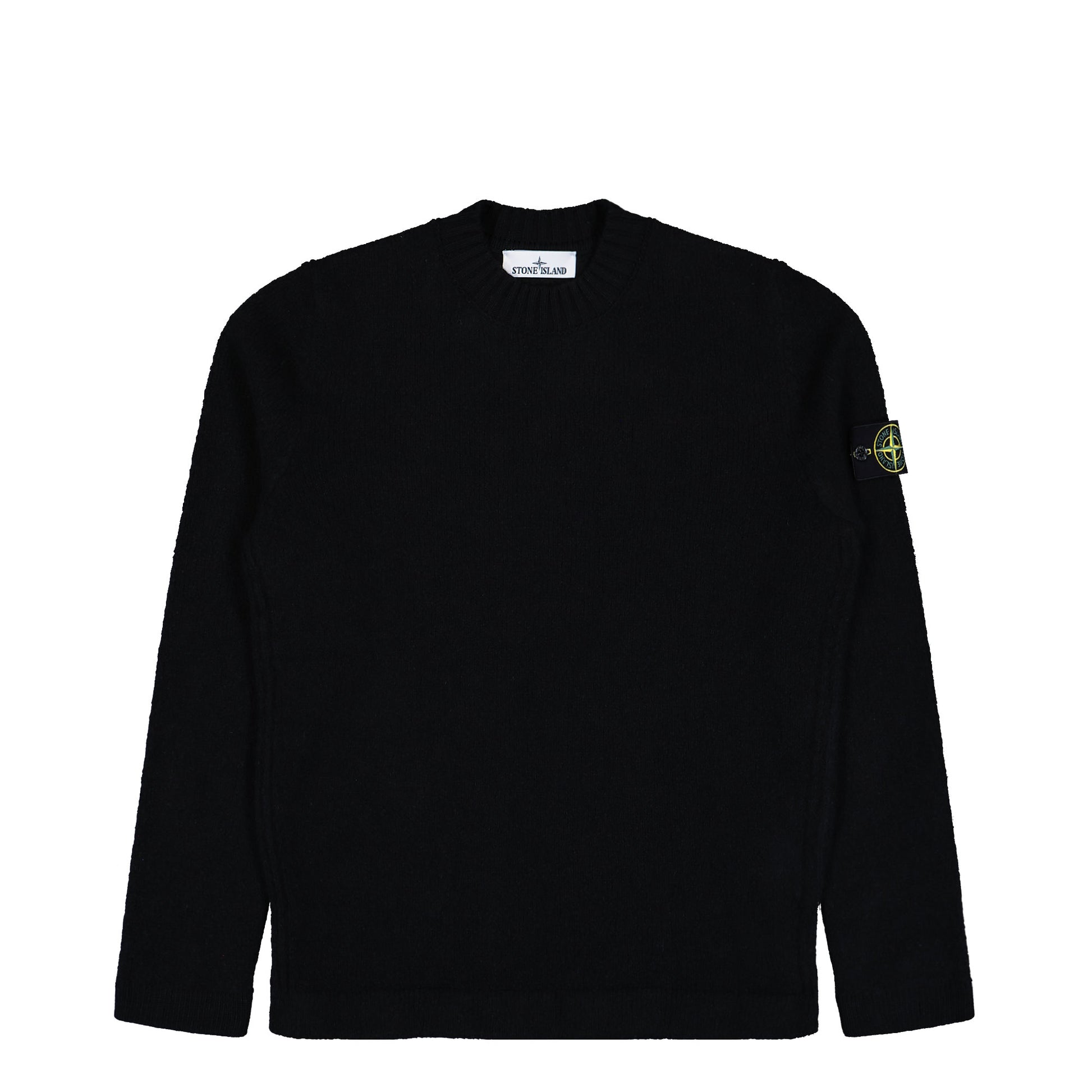 Stone Island Crewneck Jumper With Brushed Texture Black Sweatshirt K2S155100056-S00N2 V0029 Detail View 1 | GATE
