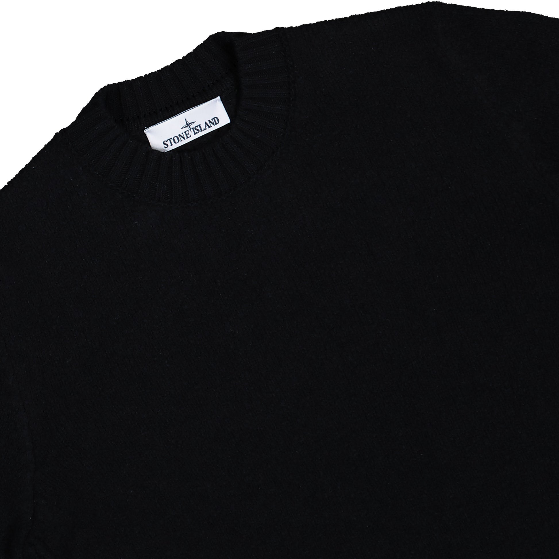 Stone Island Crewneck Jumper With Brushed Texture Black Sweatshirt K2S155100056-S00N2 V0029 Detail View 3 | GATE