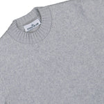 Stone Island Crewneck Jumper With Brushed Texture Grey Melange Sweatshirt K2S155100056-S00N2 V0M64 Detail View 3 | GATE