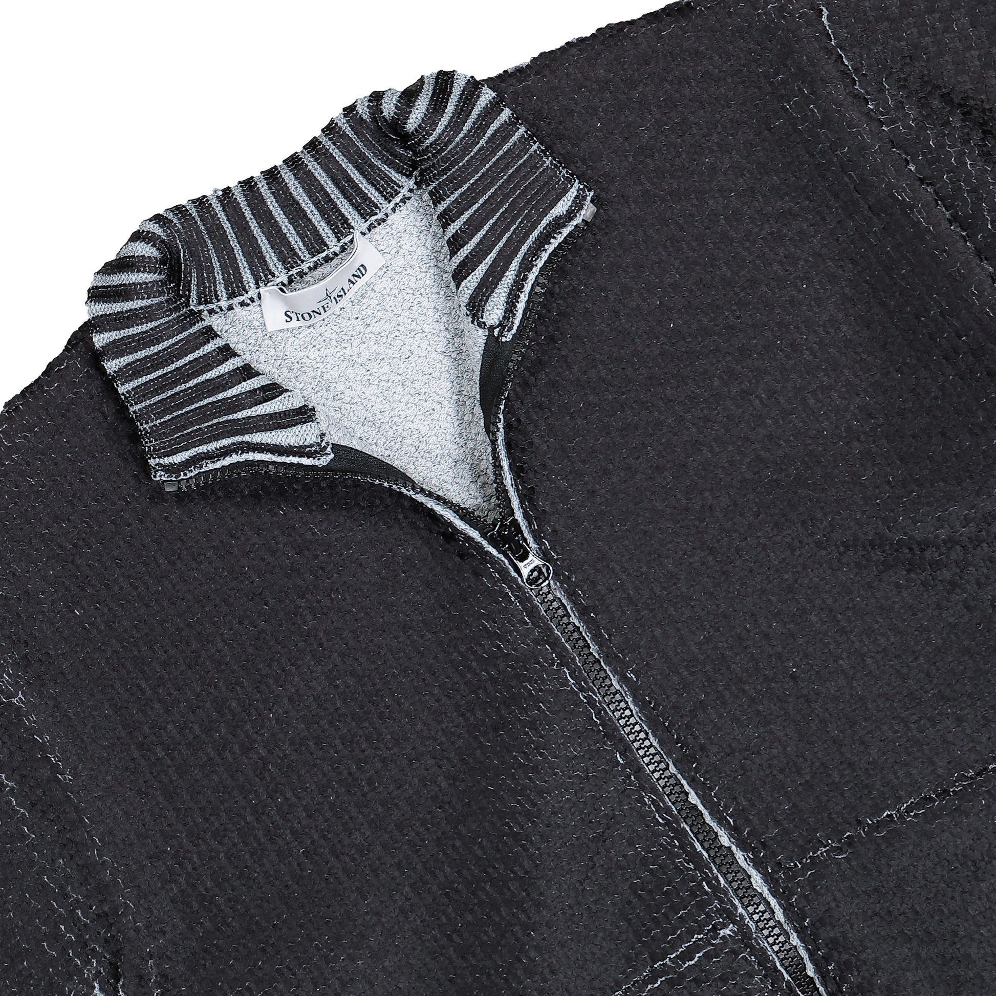 Stone Island Zip-Up Jumper With Sublimatic Print Pearl Grey Cardigans K2S155100081-S00Z5 V0061 Detail View 3 | GATE