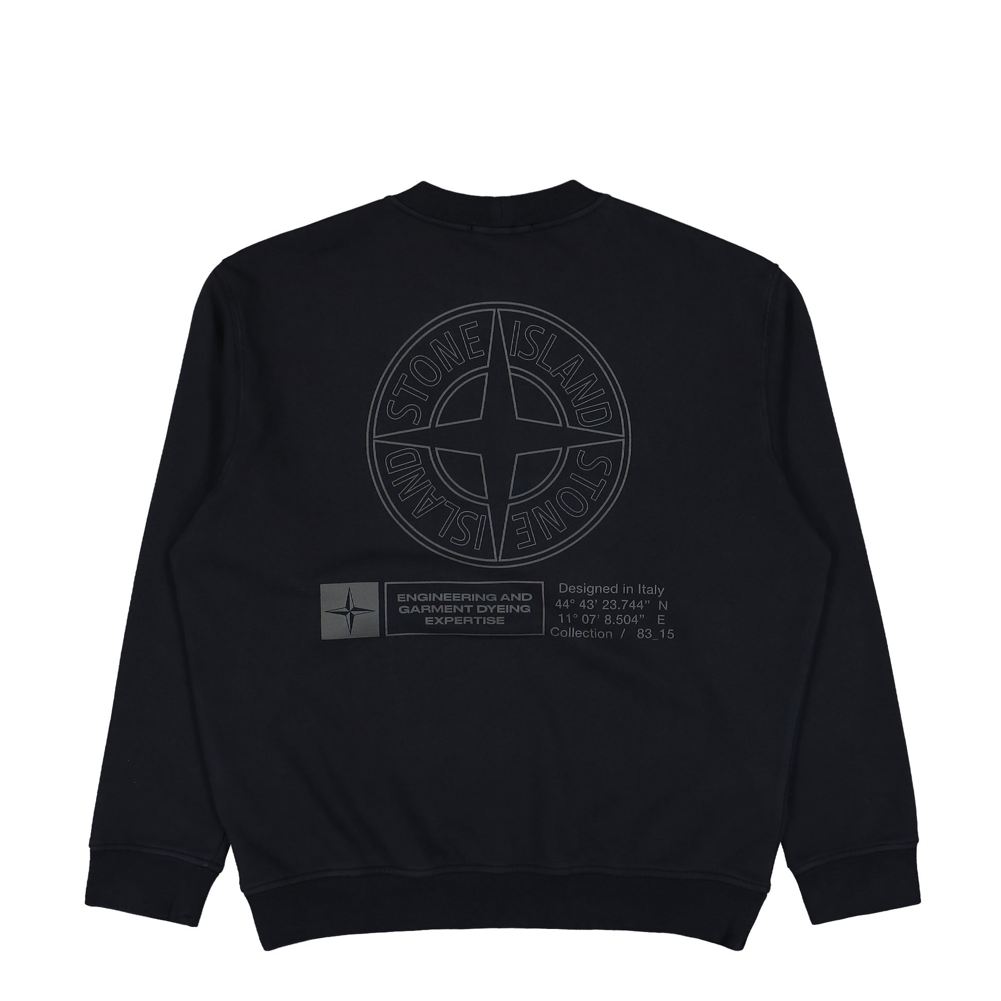 Stone Island Crewneck Sweatshirt With Industrial Four Print Black Sweatshirt K2S156100018-S0195 V0029 Detail View 2 | GATE
