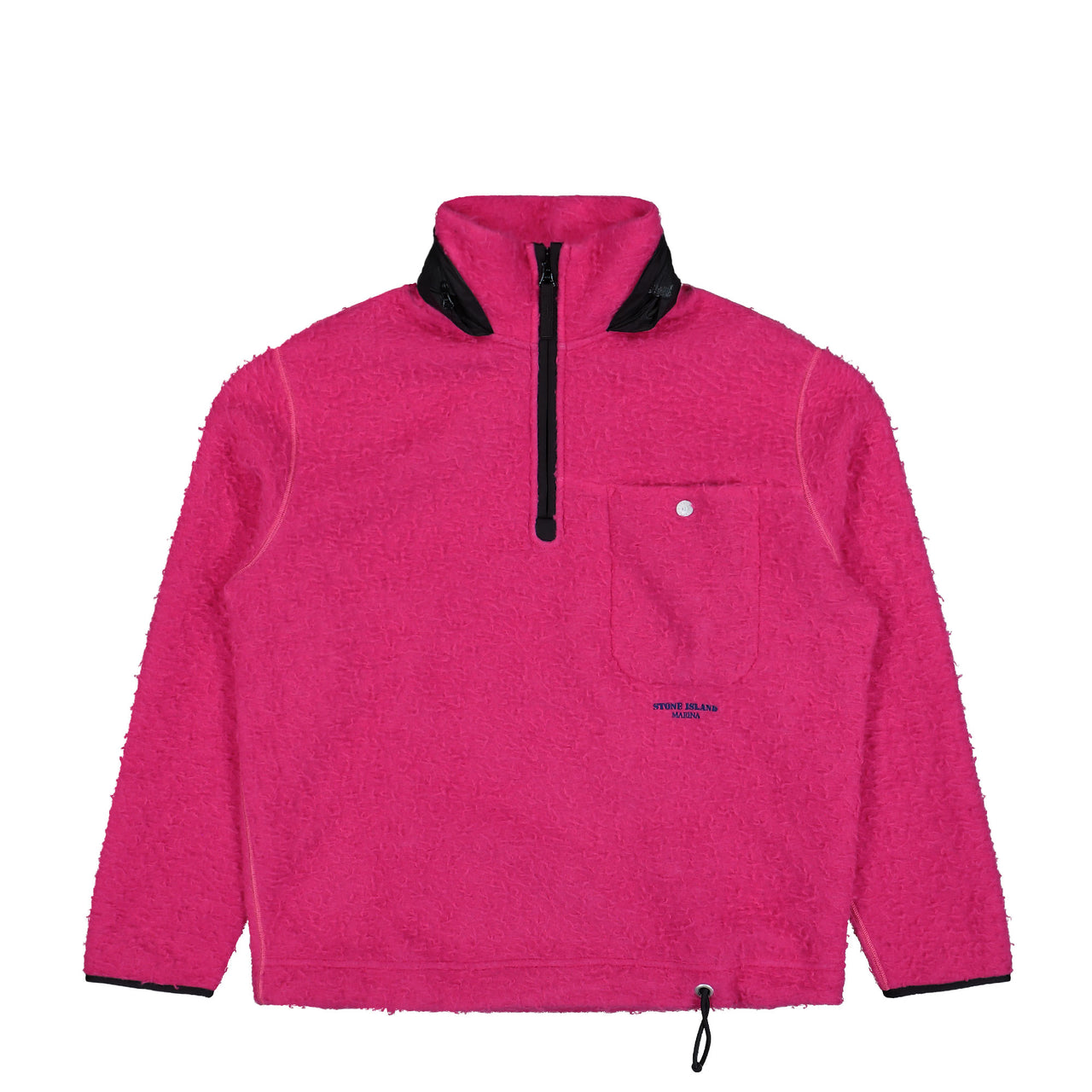 Stone Island Marina Half-Zip Sweatshirt With Concealed Hood Fuchsia Sweatshirts K2S156100025-S0X12 V008C Detail View 1 | GATE