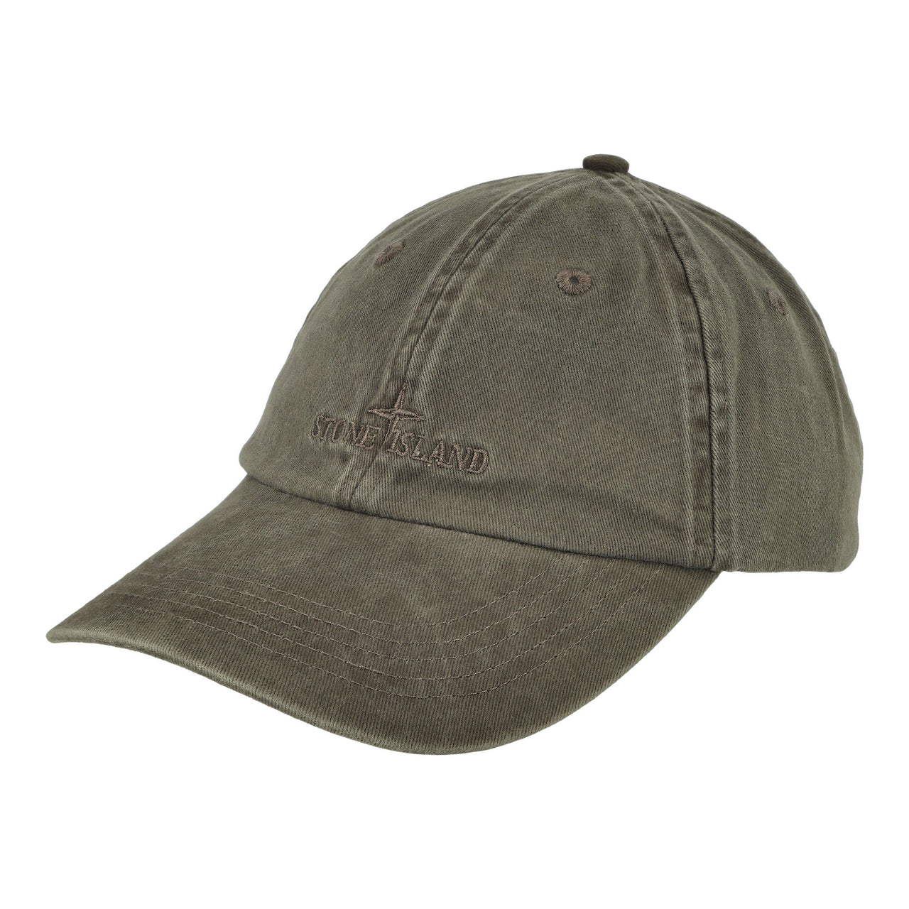 Stone Island Baseball Cap With Logo Embroidery Military Green Headwear K2S159100009-S0106 V0054 Detail View 1 | GATE