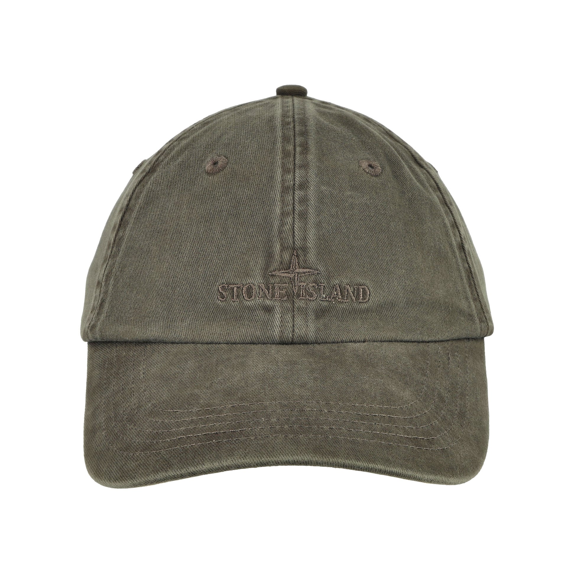 Stone Island Baseball Cap With Logo Embroidery Military Green Headwear K2S159100009-S0106 V0054 Detail View 4 | GATE