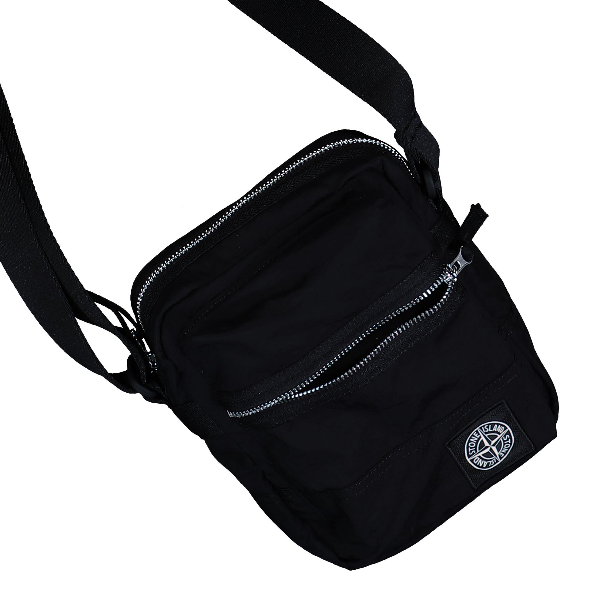 Stone Island Pouch Bag With Front Pocket And Ripstop Lining Black Shoulder Bag K2S159200015-S0251 V0029 Detail View 3 | GATE