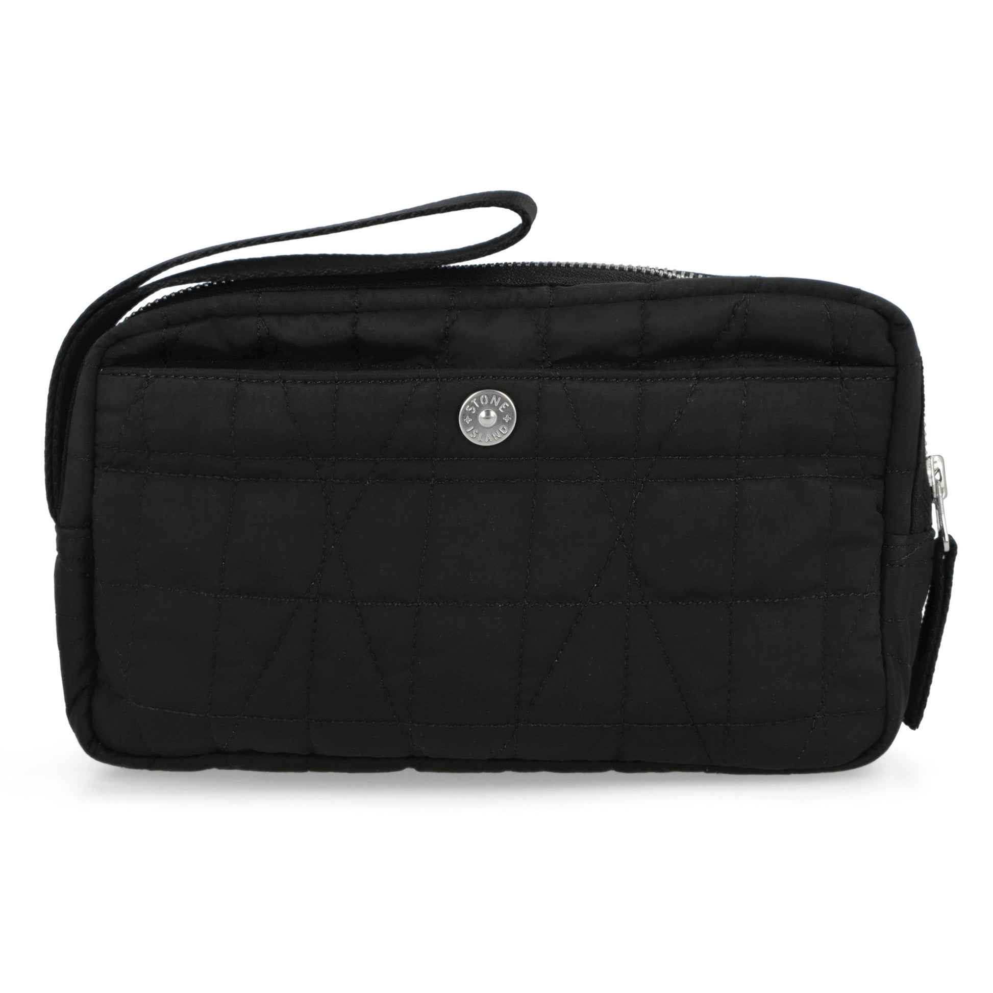 Stone Island Wrist Pouch With Inner Compartments And Zips Black Hand Bags K2S159200017-S0255 V0029 Detail View 4 | GATE