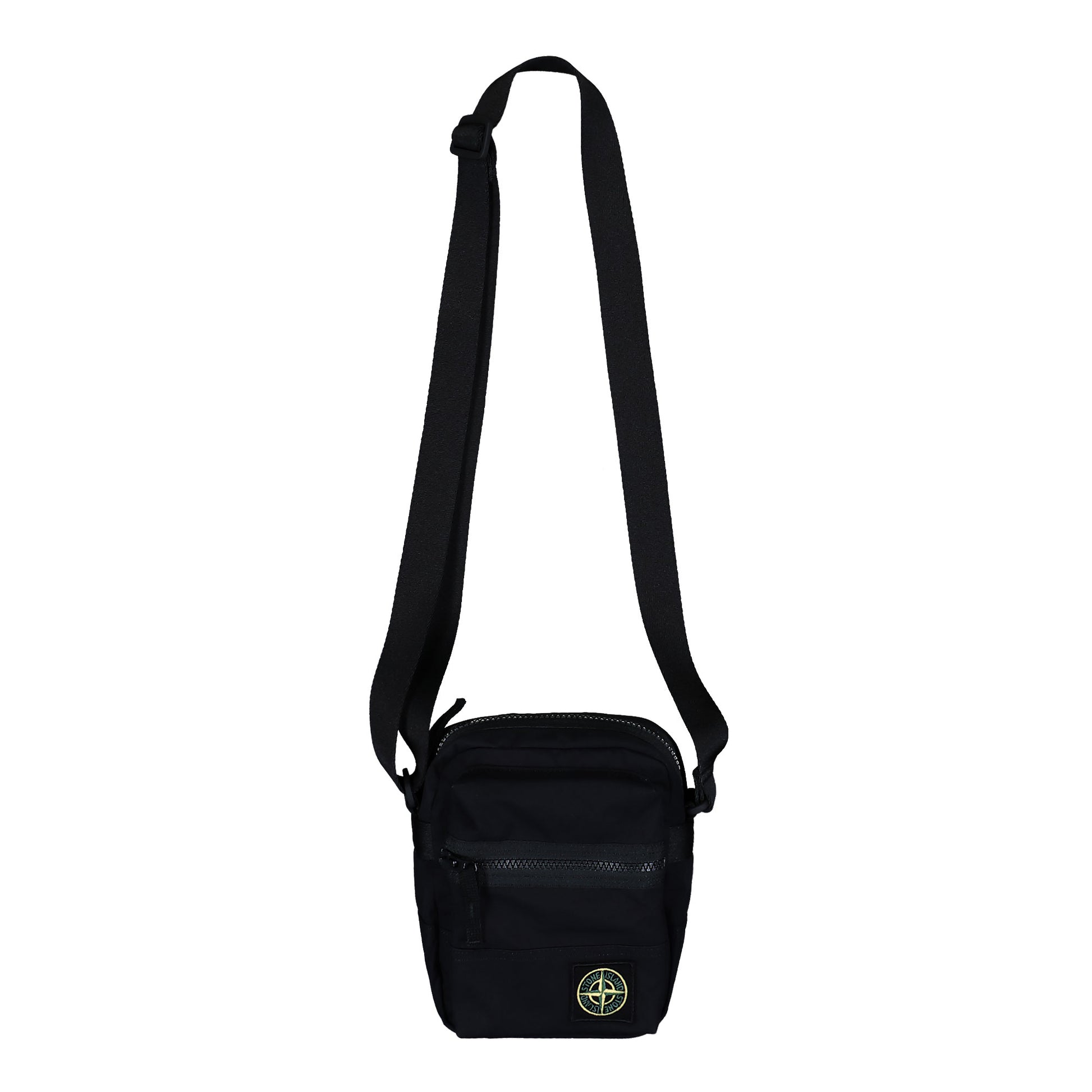 Stone Island Pouch Bag With Snap Pockets And Adjustable Strap Black Shoulder Bags K2S159200019-S0257 V0029 Detail View 1 | GATE
