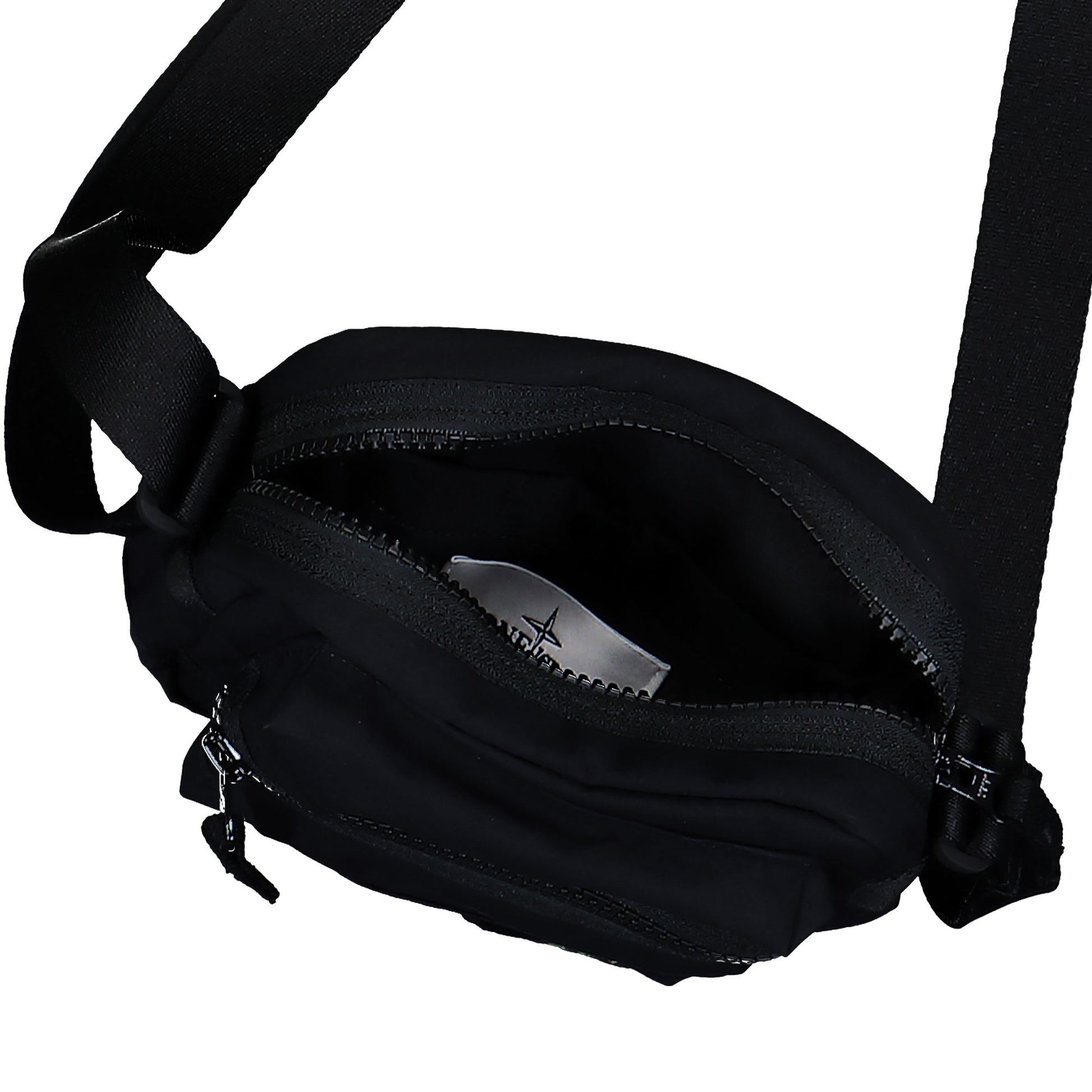 Stone Island Pouch Bag With Snap Pockets And Adjustable Strap Black Shoulder Bags K2S159200019-S0257 V0029 Detail View 5 | GATE