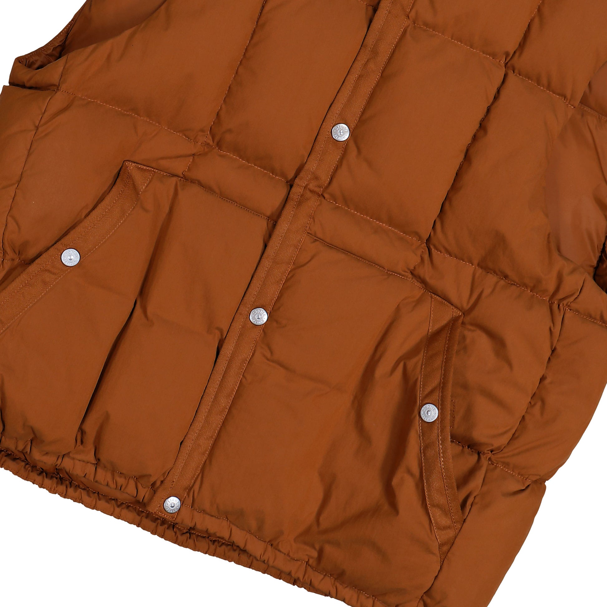 Stone Island Marina Down Vest With Anti-Drop And Snap Pockets Tobacco Vests K2S15G100011-S0X24 V0071 Detail View 4 | GATE