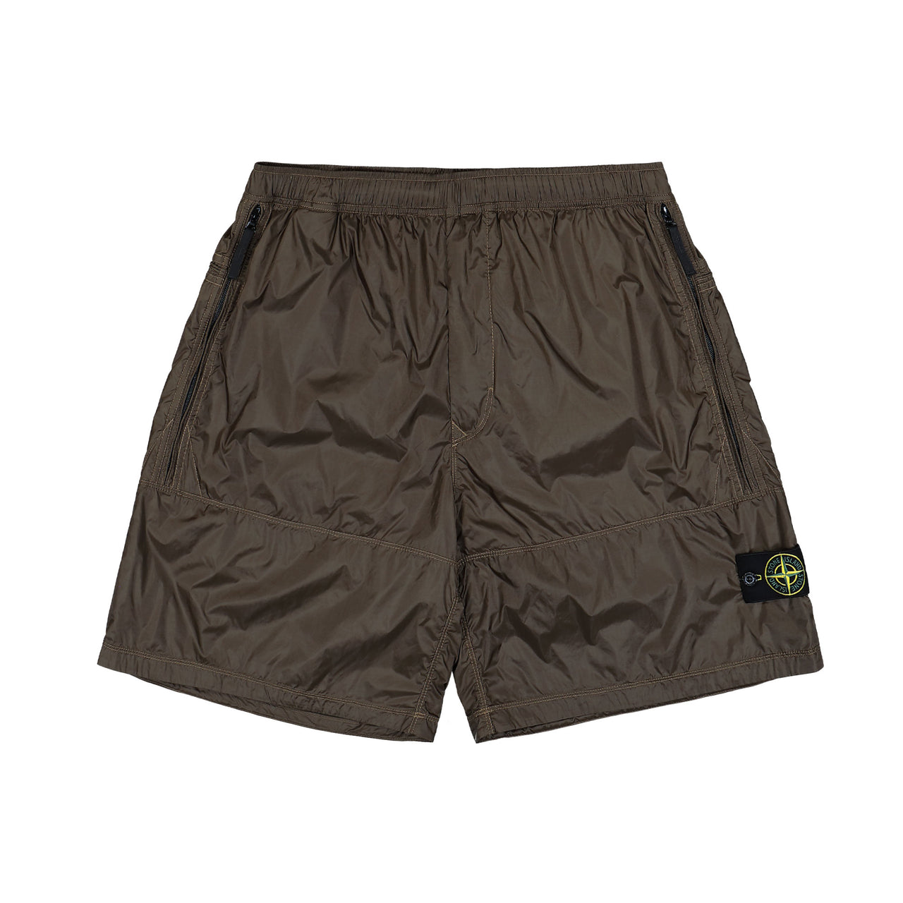Stone Island Bermuda Shorts With Elasticated Waistband Military Green Shorts K2S15L100004-S0163 V0054 Detail View 1 | GATE