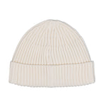 Stone Island RWS Wool Beanie With Compass Logo Patch Ivory Beanies K2S15N100002-S00C3 V0093 Detail View 2 | GATE