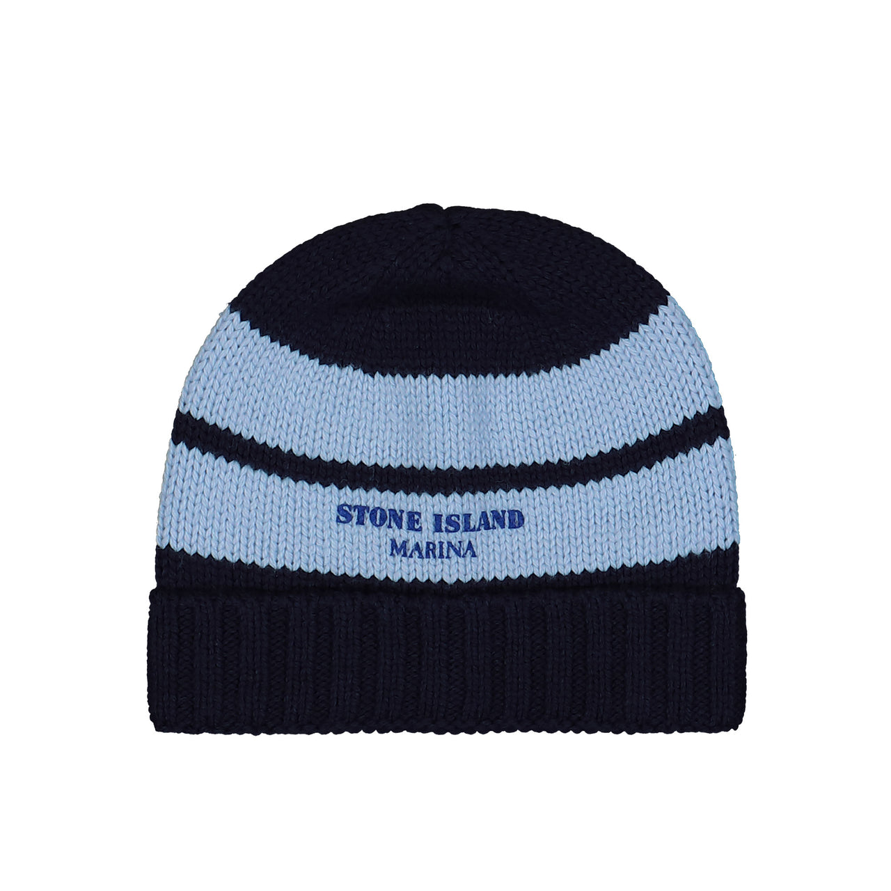 Stone Island Marina Wool Beanie Blue Navy Headwear K2S15N100006-S00XD V002A Detail View 1 | GATE