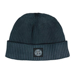 Stone Island Beanie With Compass Logo Patch Navy Blue Beanies K2S15N100016-S00RA V0120 Detail View 1 | GATE