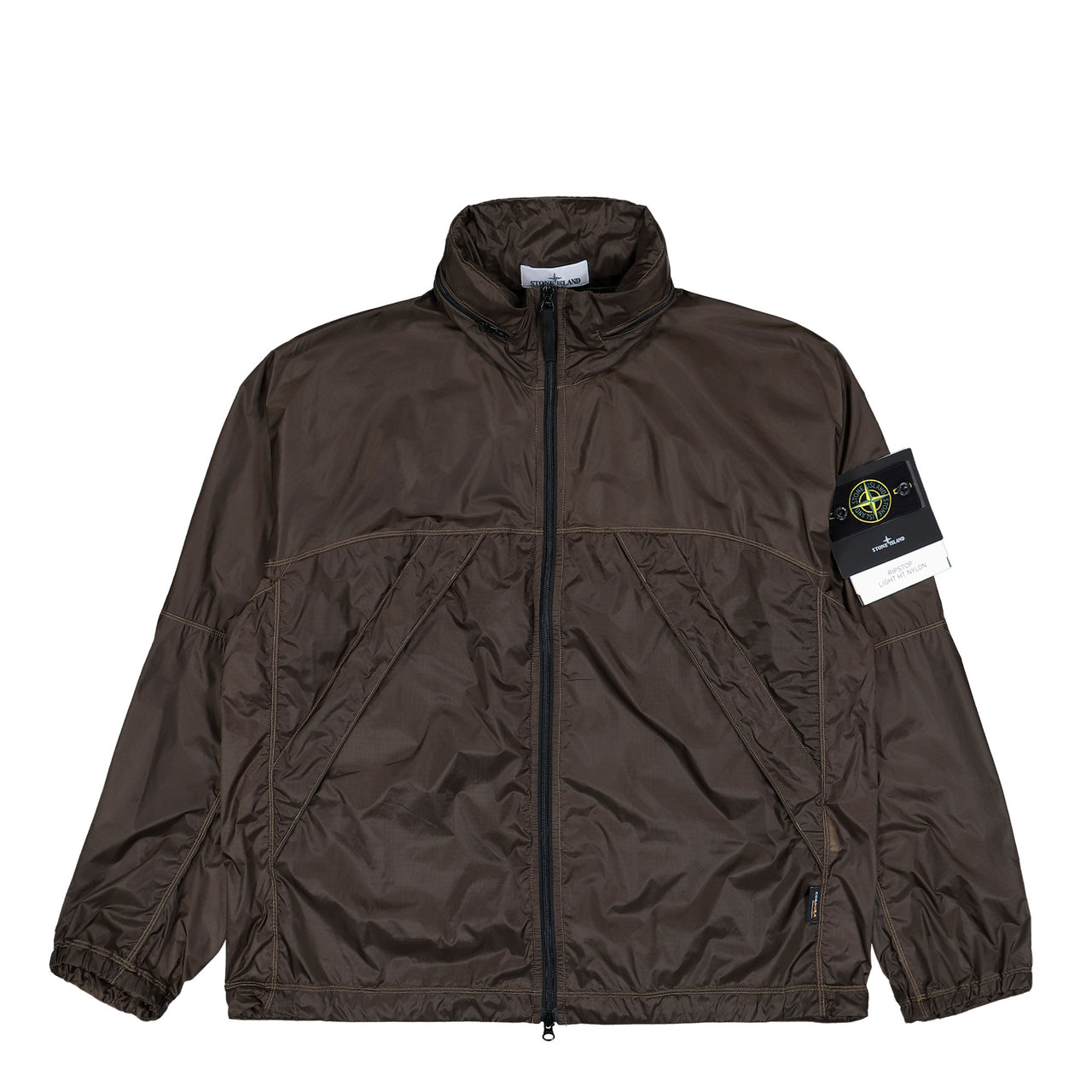 Stone Island Light Jacket With Anti-Drop And Concealed Hood Military Green Jacket K2S15Q100007-S0163-V0054 Detail View 1 | GATE